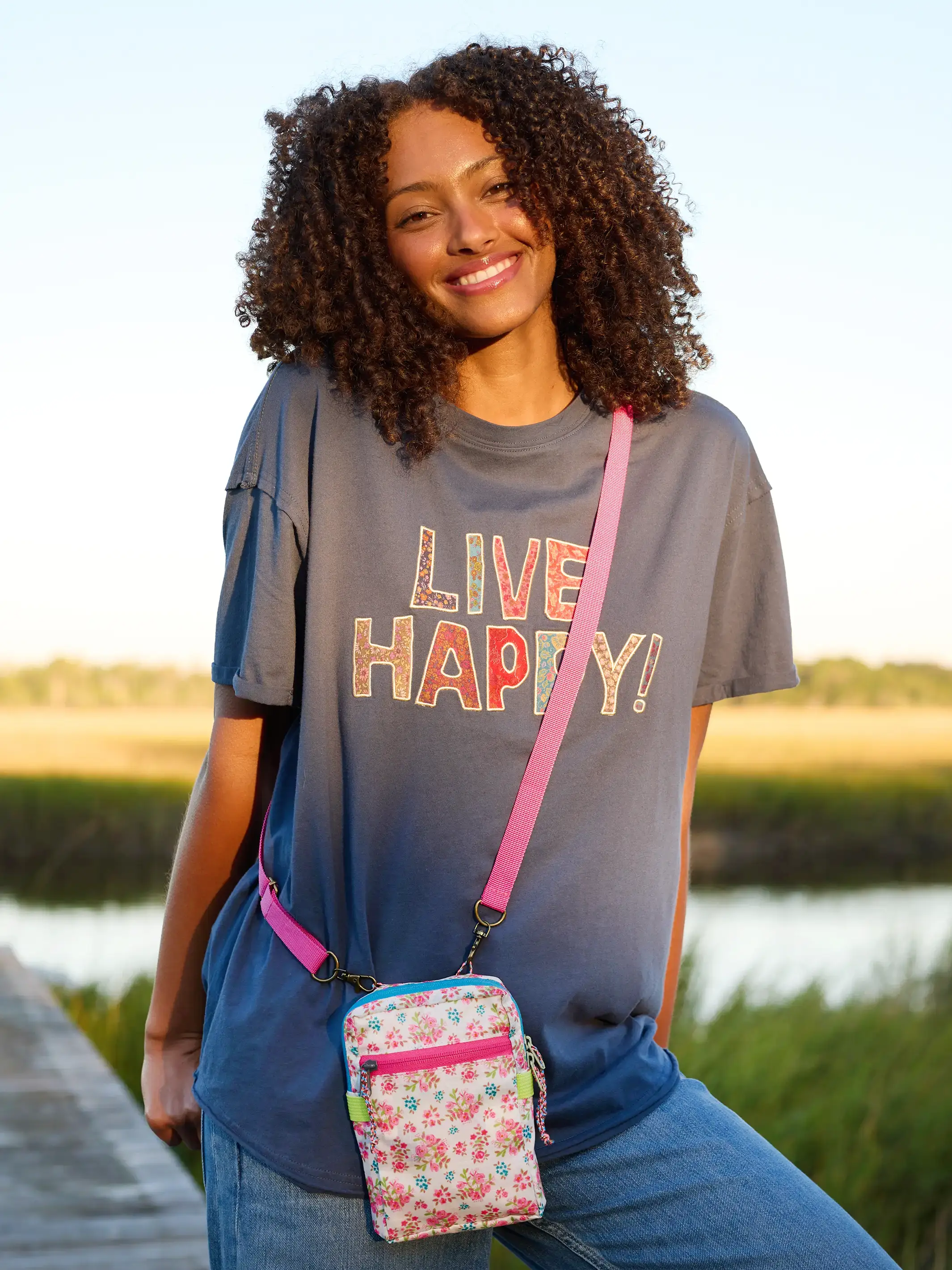8-in-1 Pocket Crossbody - Pink Bouquet - Image 3