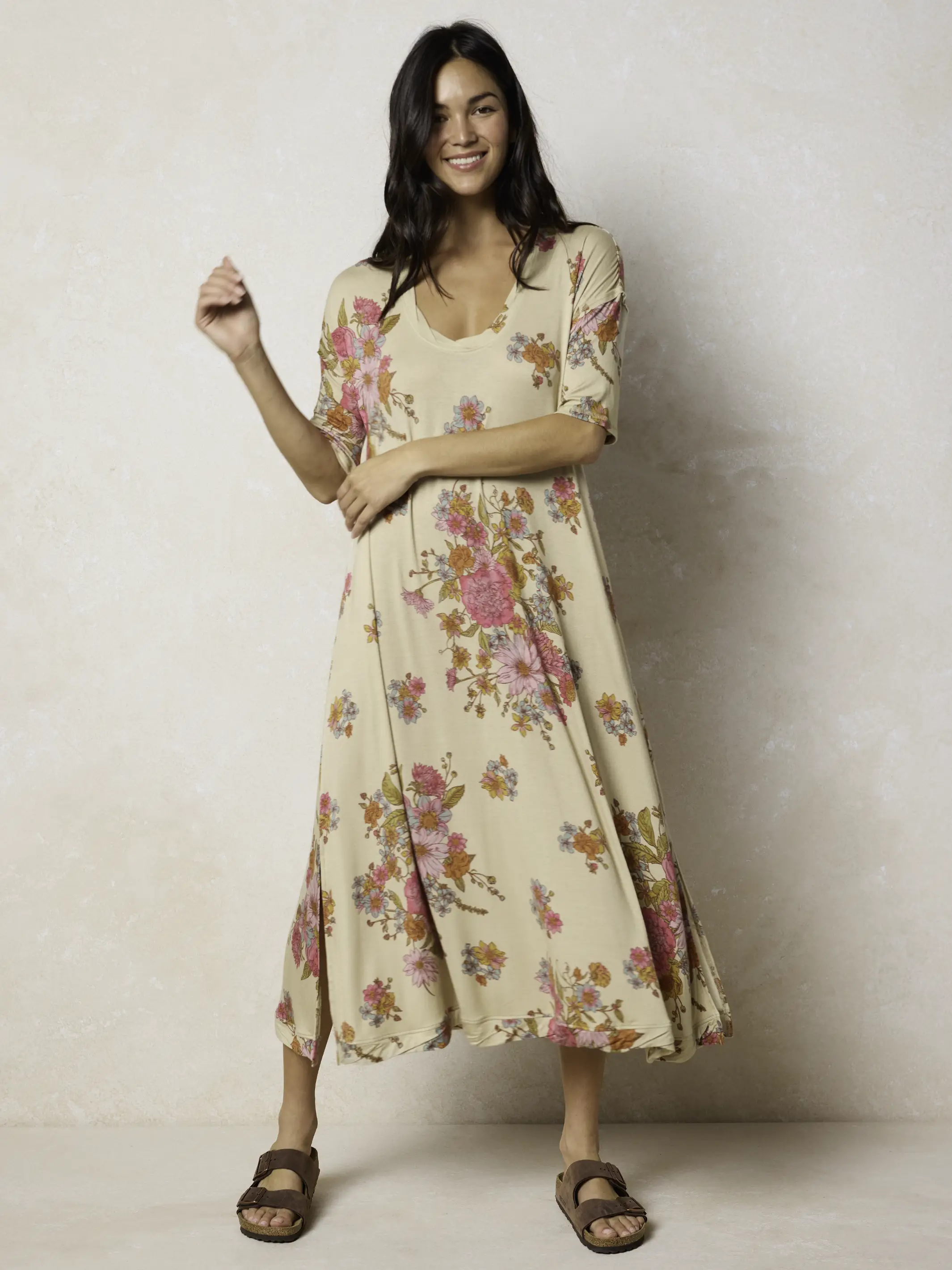 All Day "ButterSoft" Tee Dress - English Garden Cream - Image 5