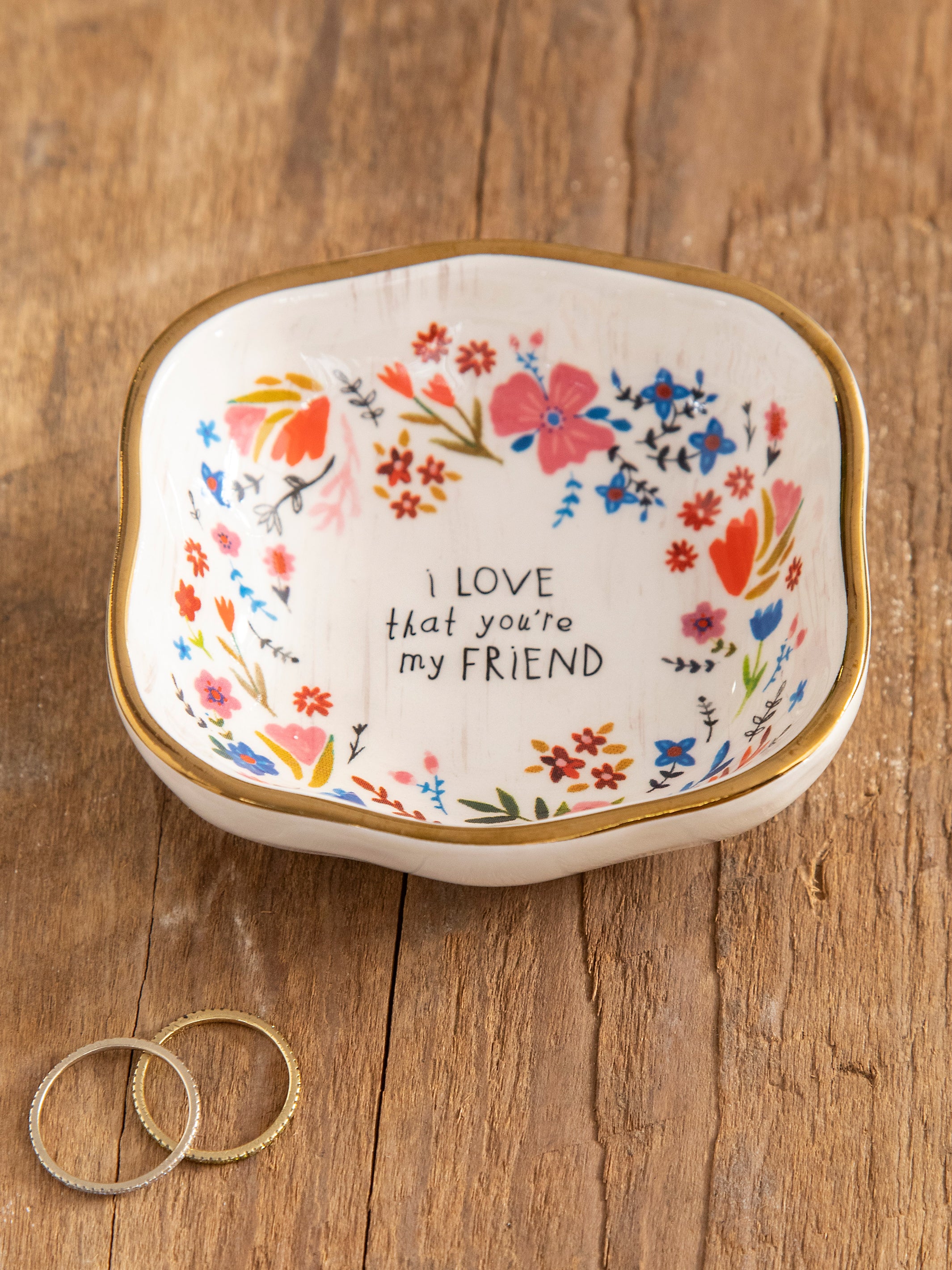 Antiqued Trinket Bowl - Friend - Image 2