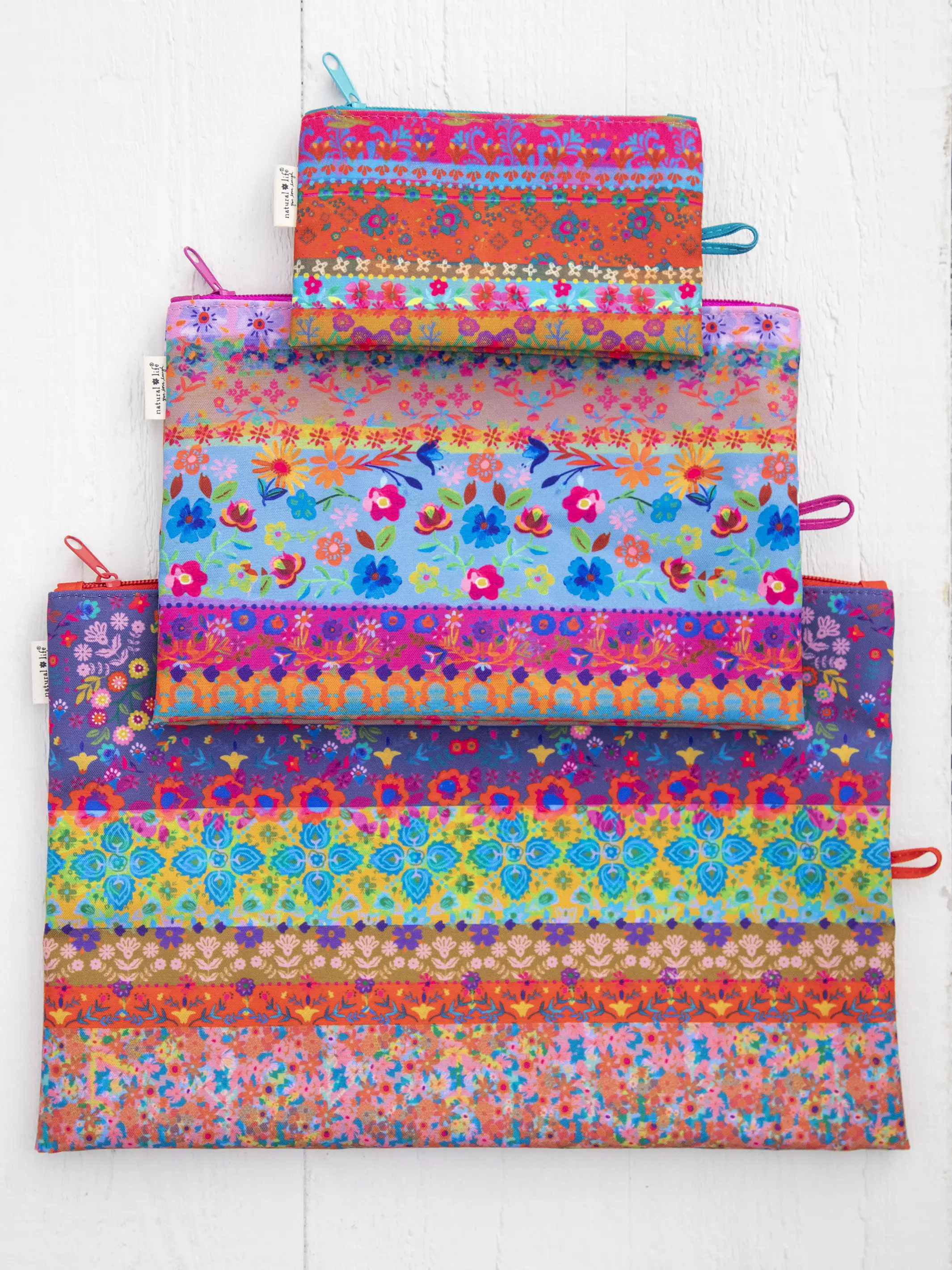 Anything & Everything Pouches, Set of 3 - Border Print - Image 2