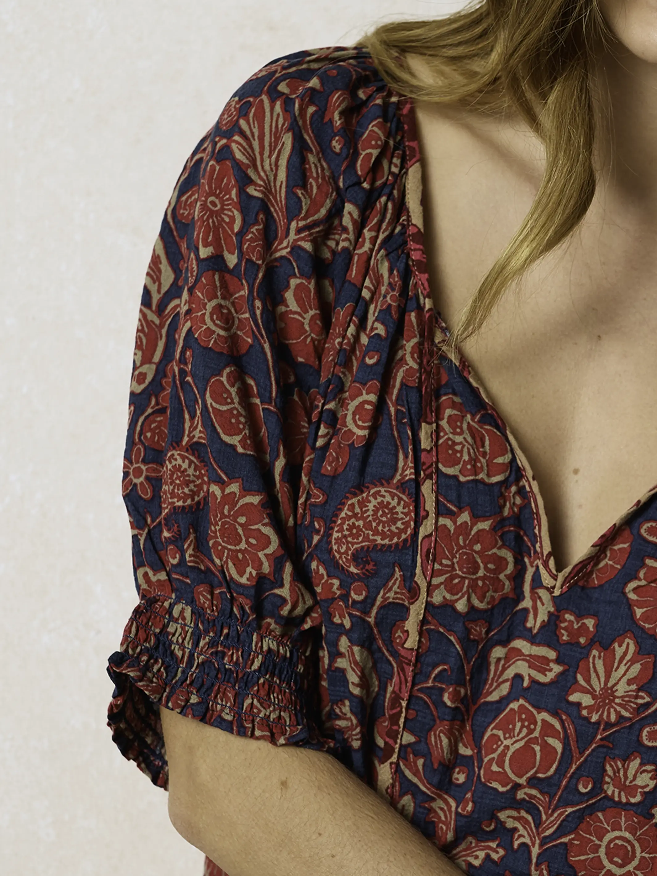 April Top - Ornate Paisley Navy - Image 3