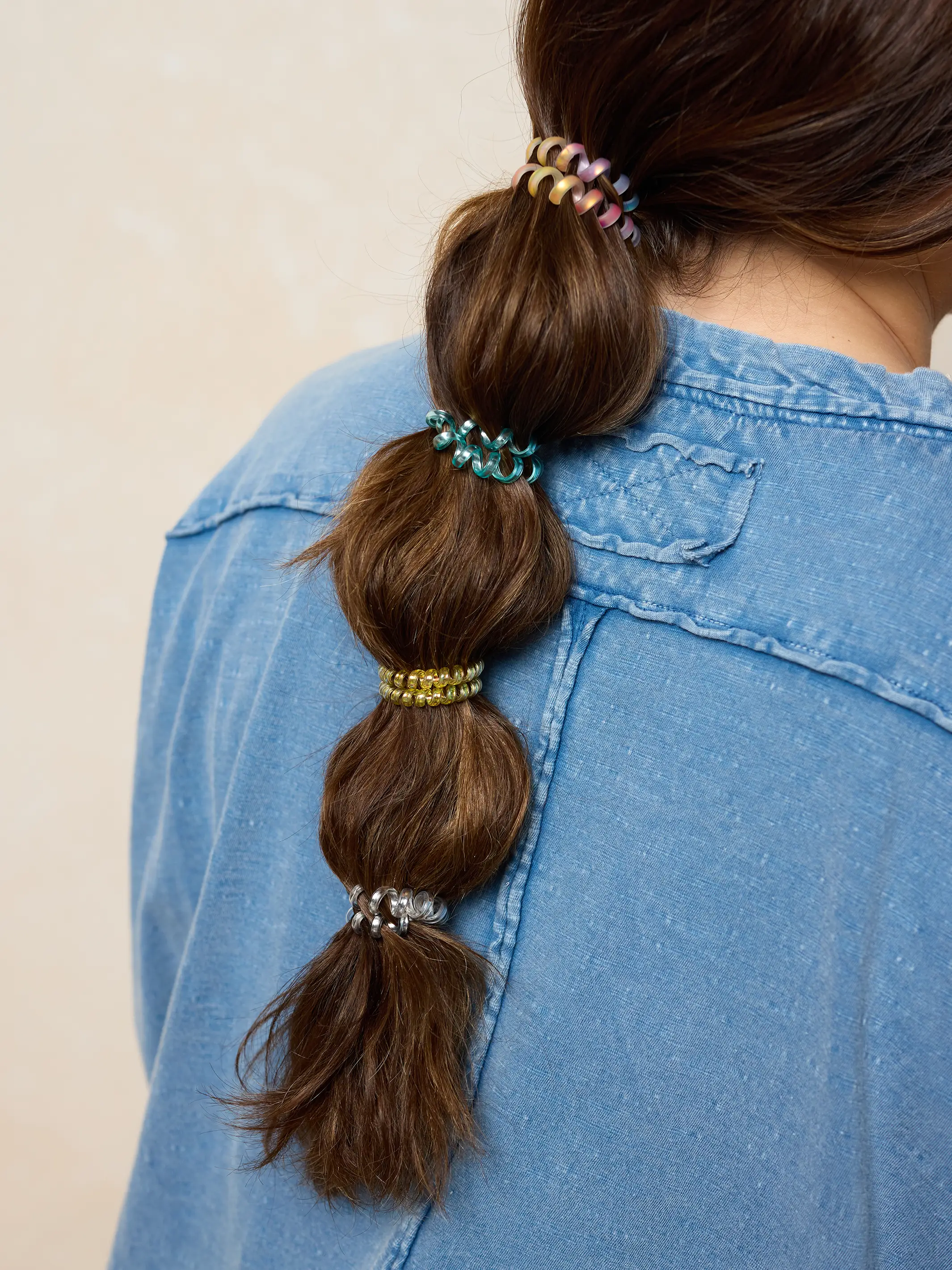 Barcelona Hair Bands, Set of 5 - Rainbow - Image 3