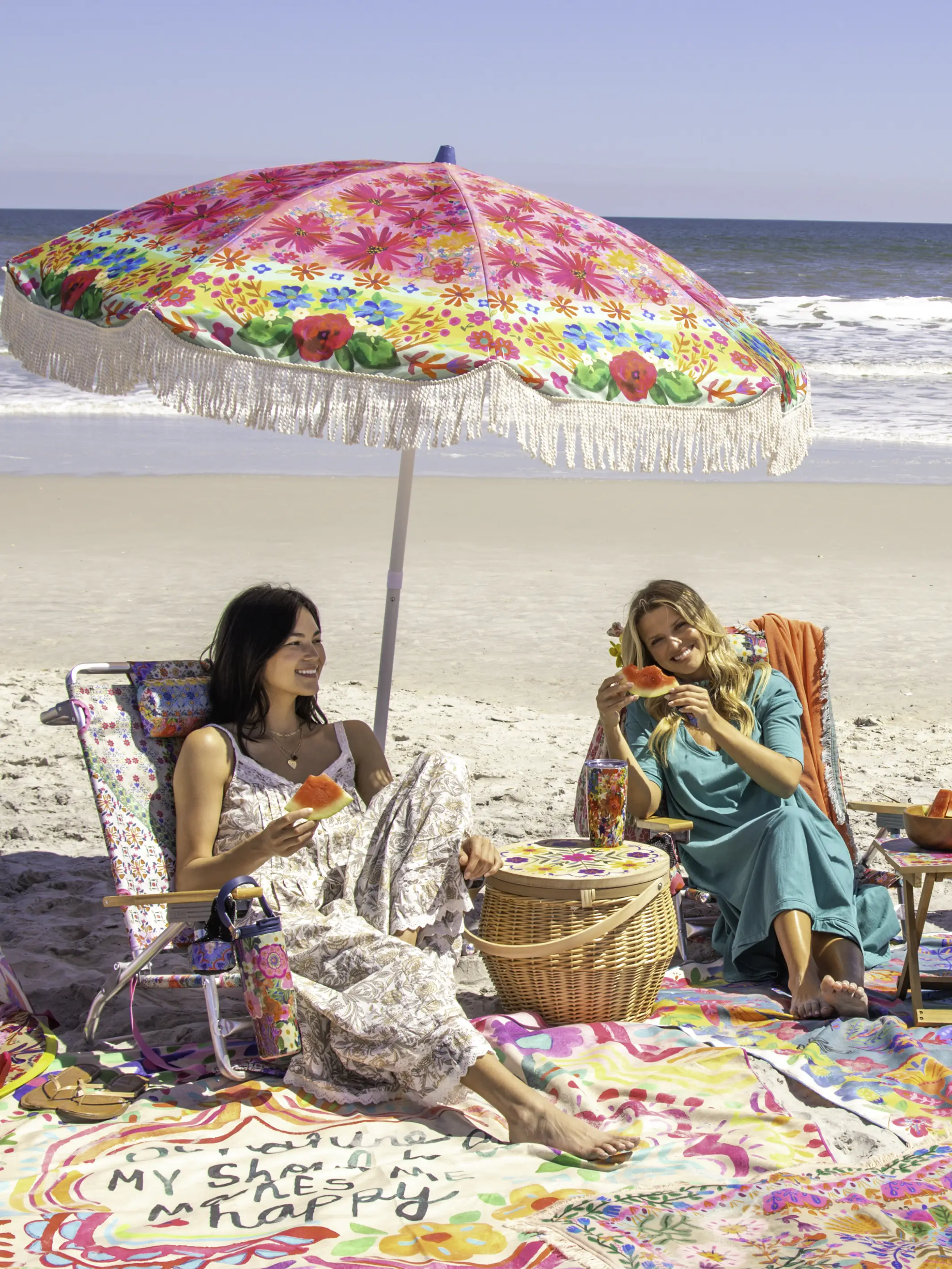 Beach Umbrella - Hot Pink Floral - Image 4