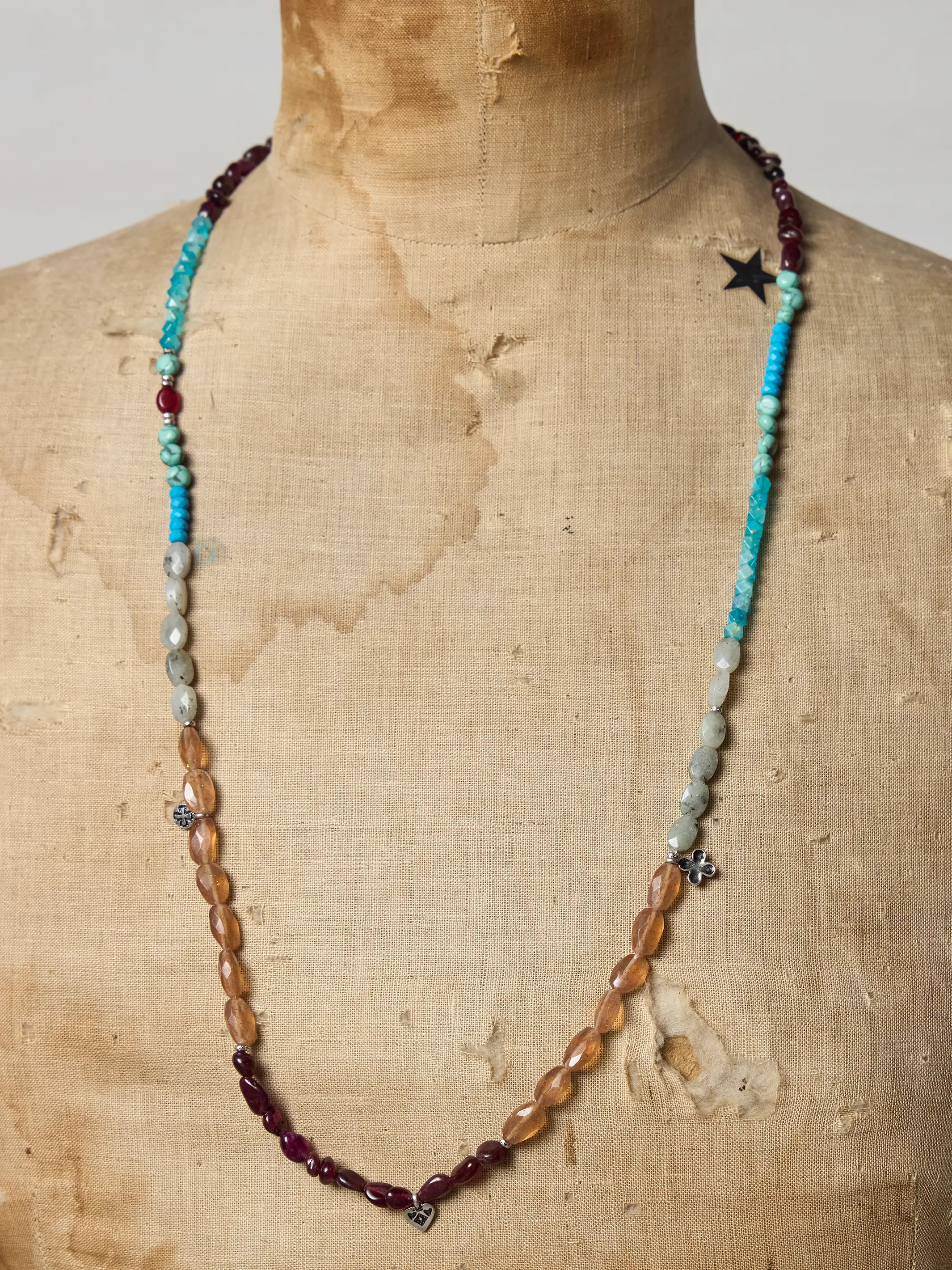 Beaded Necklace & Wrap Bracelet - Light - Image 3