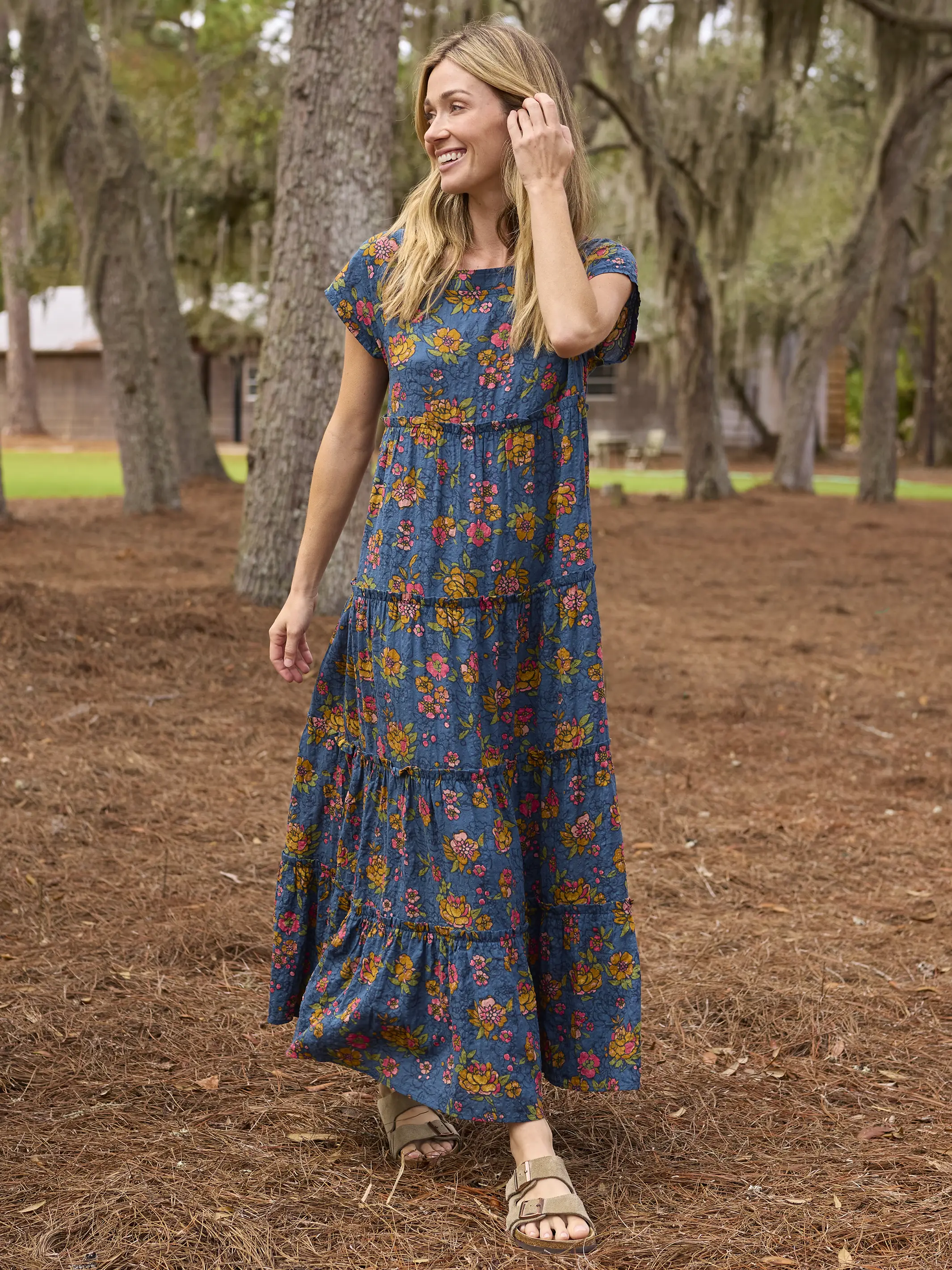 Berkley Maxi Dress -  Riviera Batik Blue - Image 5