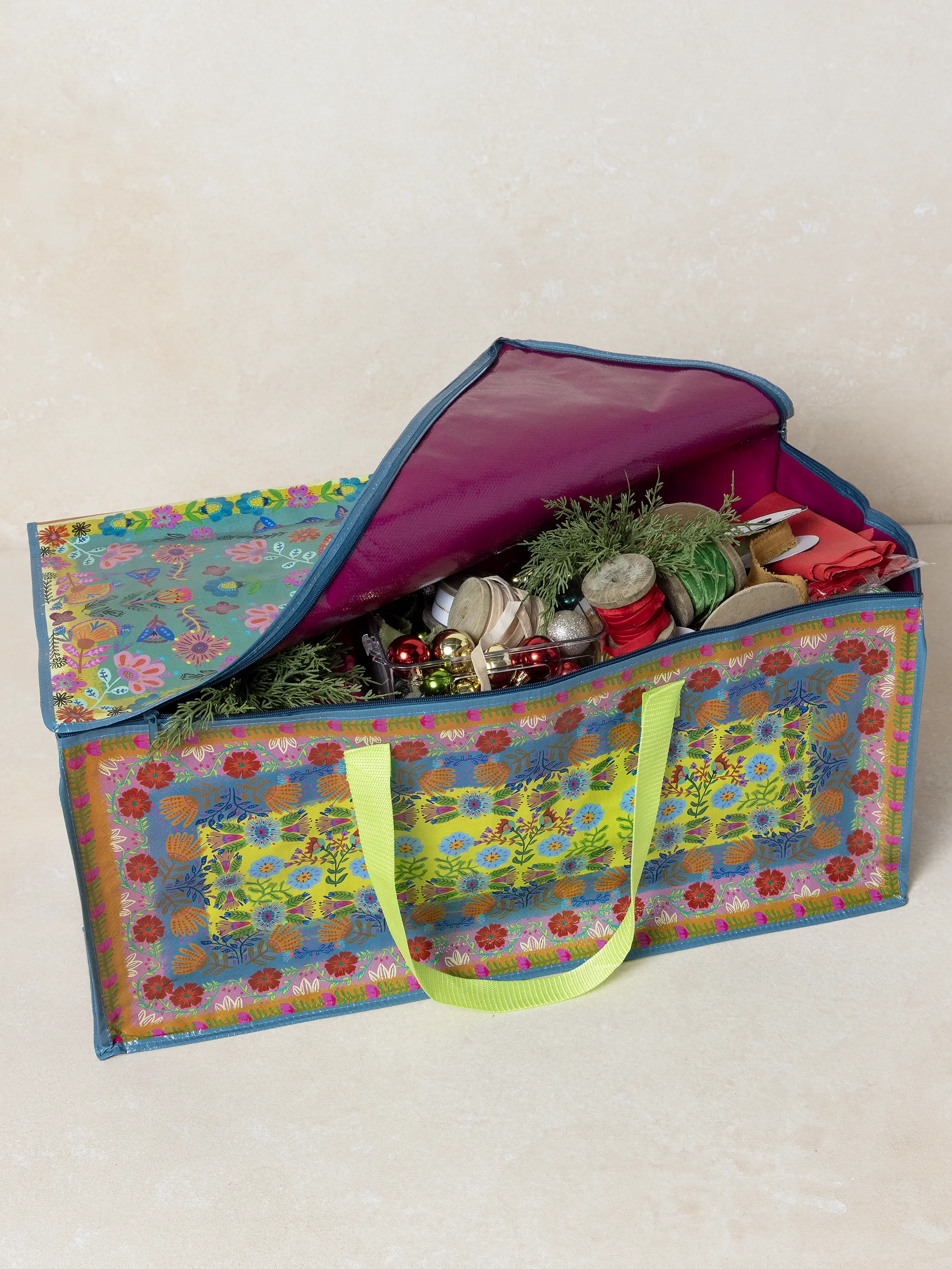 Better Than A Box Packing Tote, Set of 2 - Teal Borders - Image 3