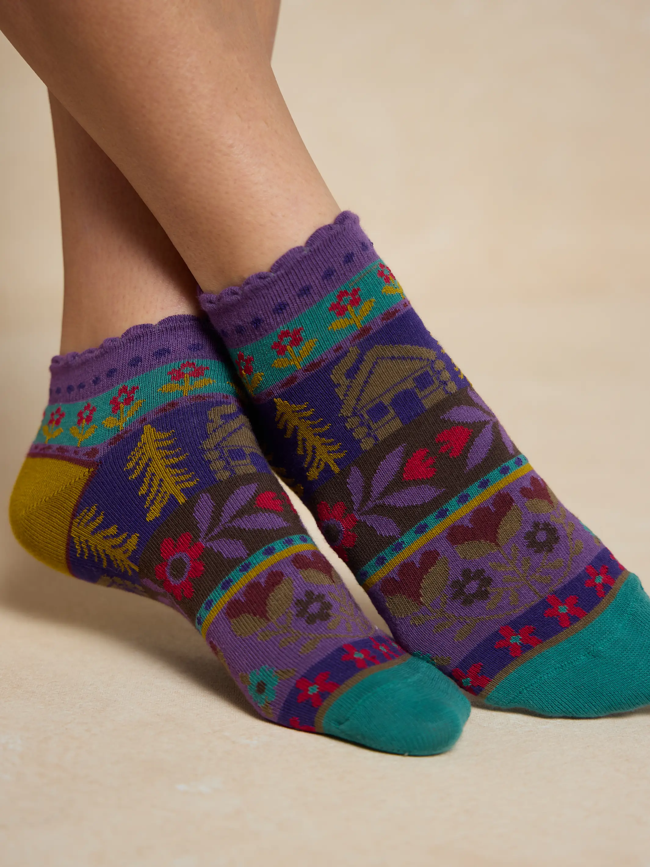 Boho Ankle Socks, Set of 3 - Moose - Image 3