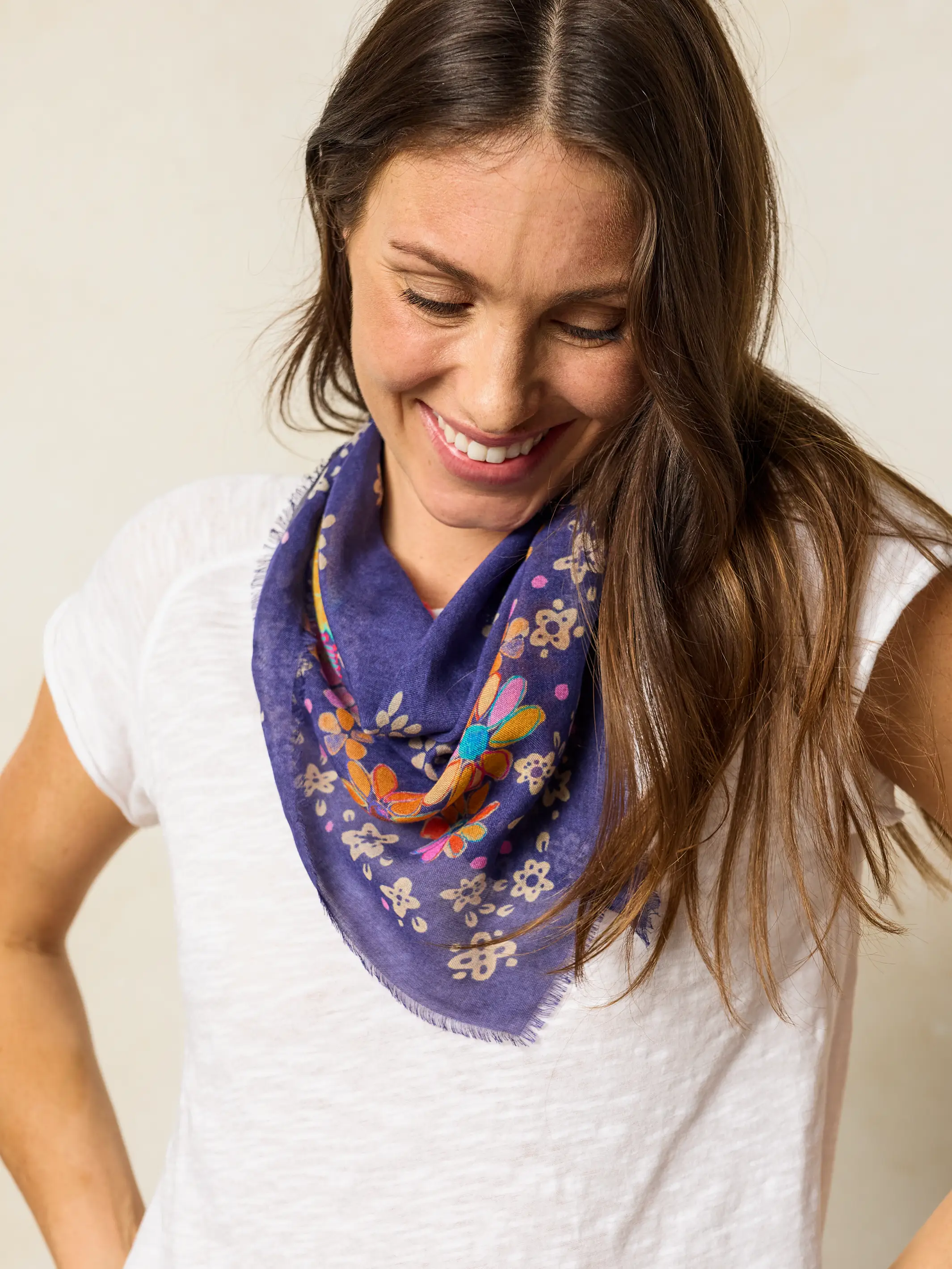 Boho Bandana Scarf - Tropic Bandana Navy - Image 4