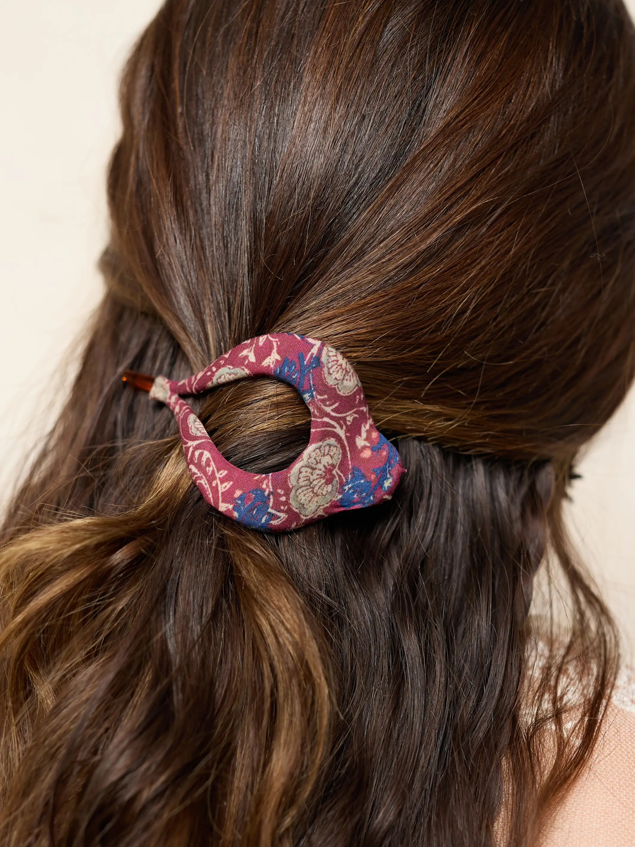 Boho Clip - Fabric Mauve India Vines - Image 2