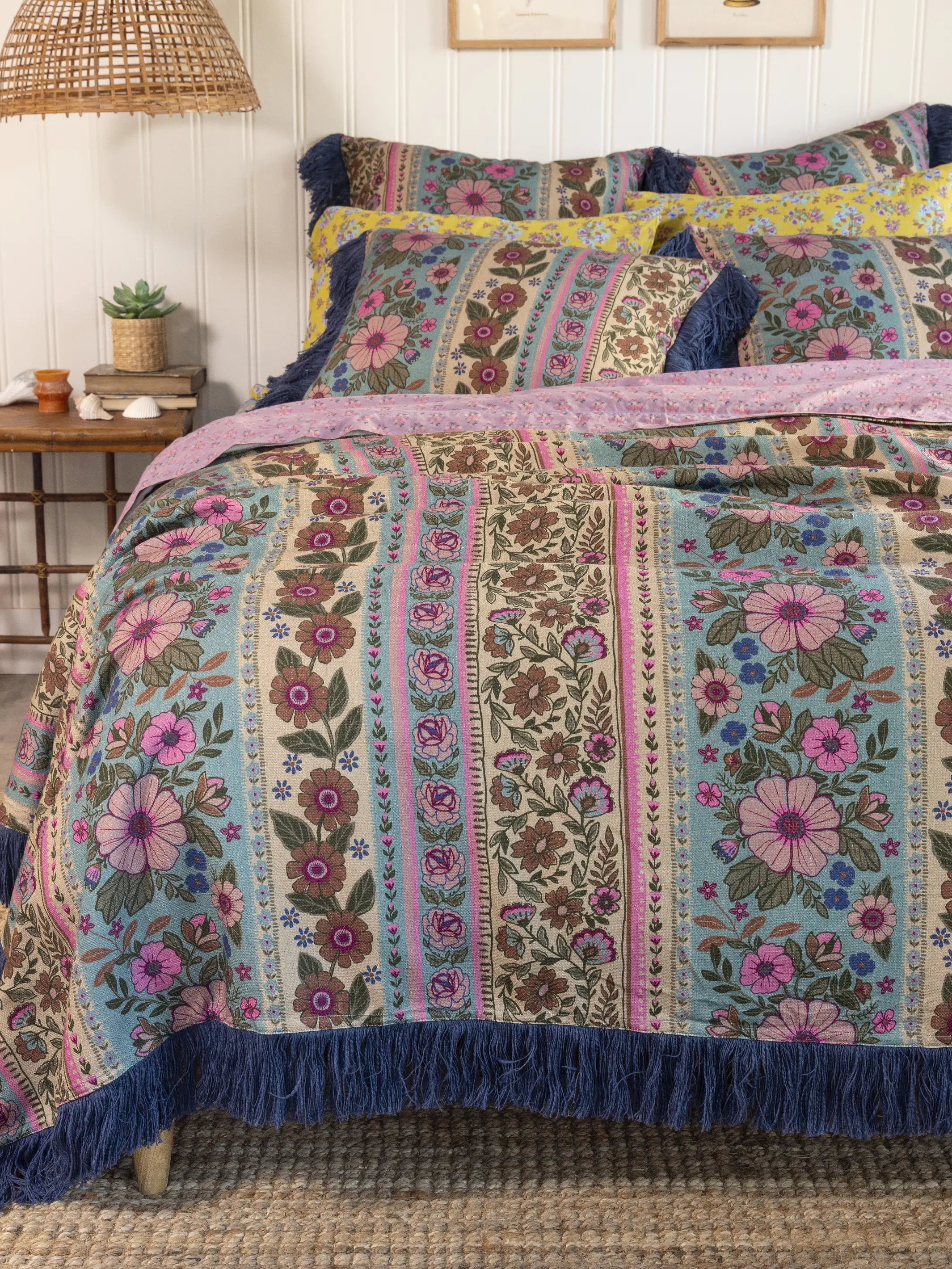 Boho Fringe Shams, Set of 2 - Florence Border - Image 3