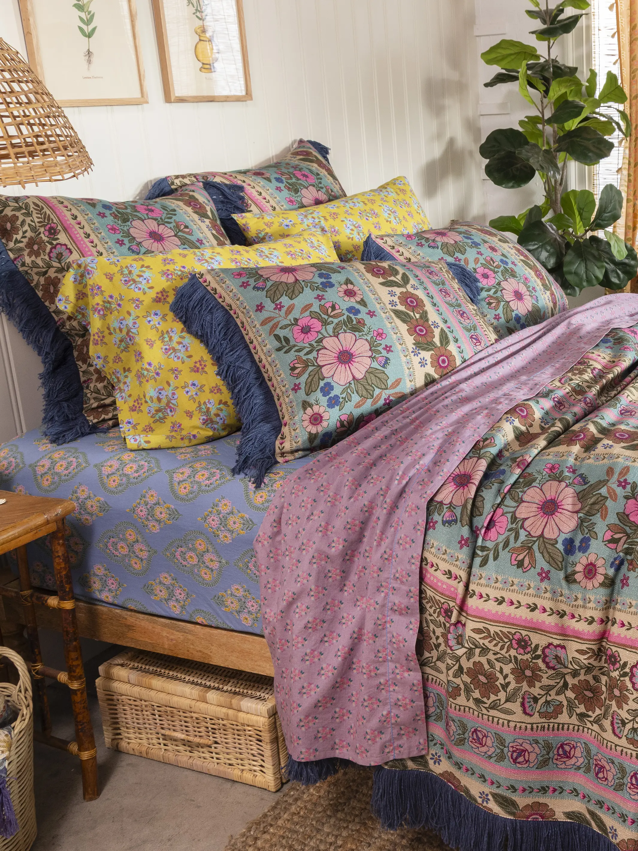 Boho Fringe Shams, Set of 2 - Florence Border - Image 4