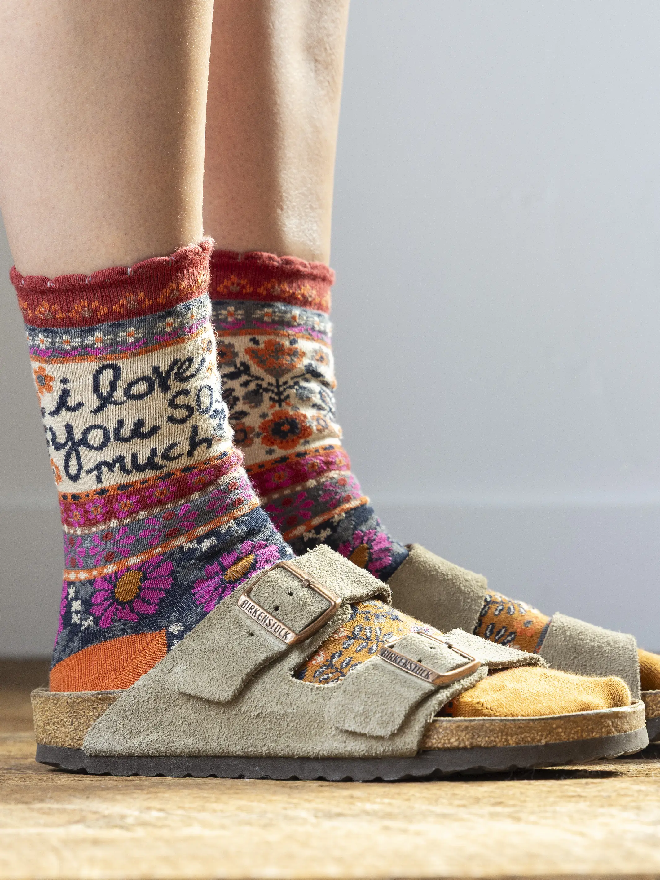 Boxed Boho Sock Set, Set of 3 - I Love You So Much - Image 2