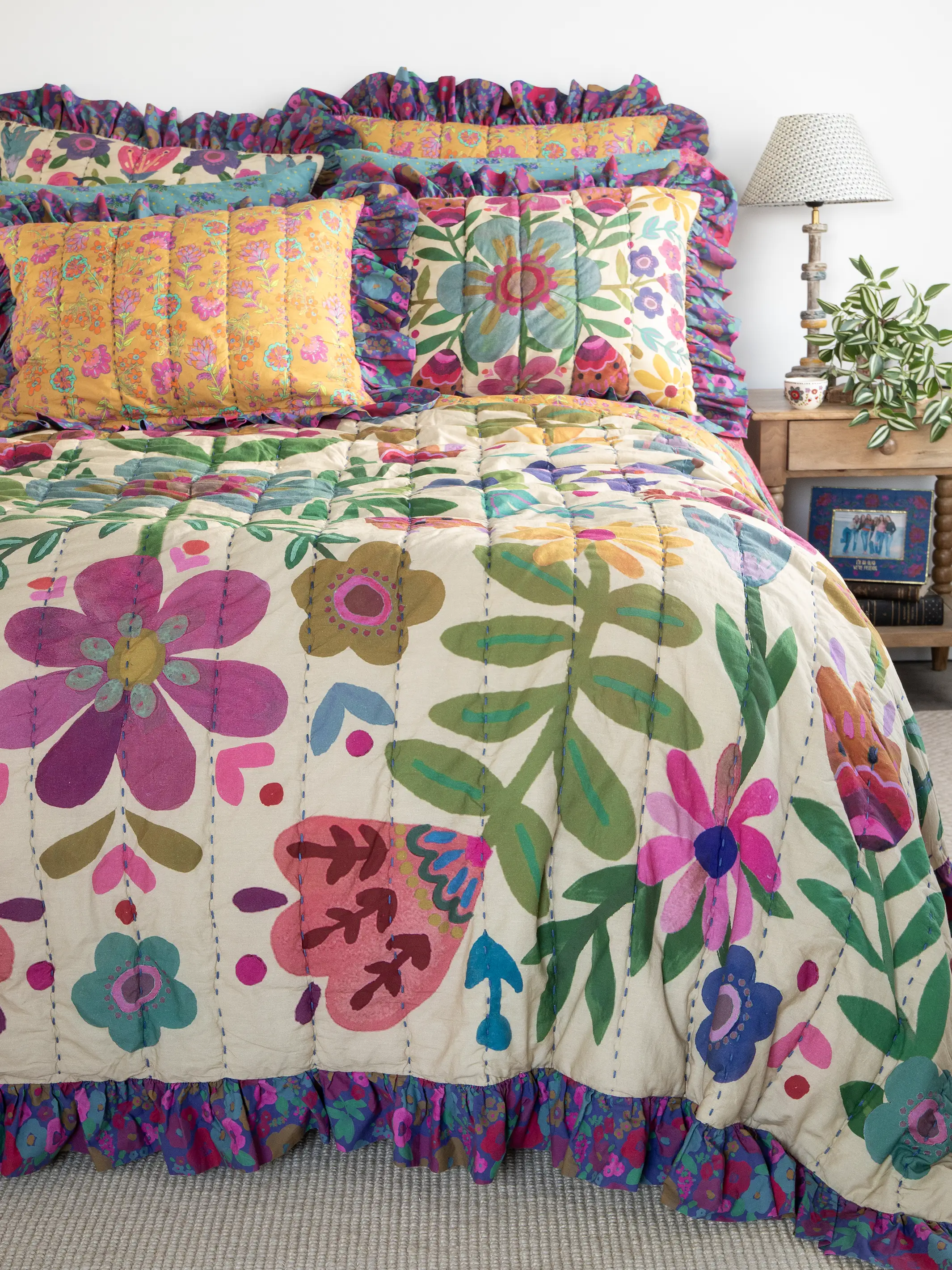Bungalow Reversible Cotton Euro Sham - Boho Floral - Image 2