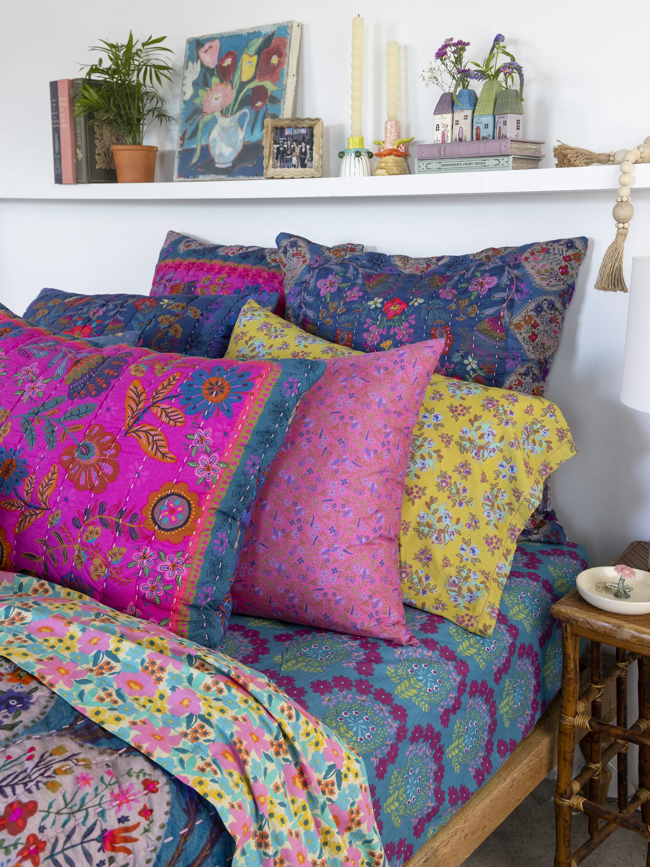 Bungalow Reversible Cotton Euro Sham - Magic Folk Garden - Image 2