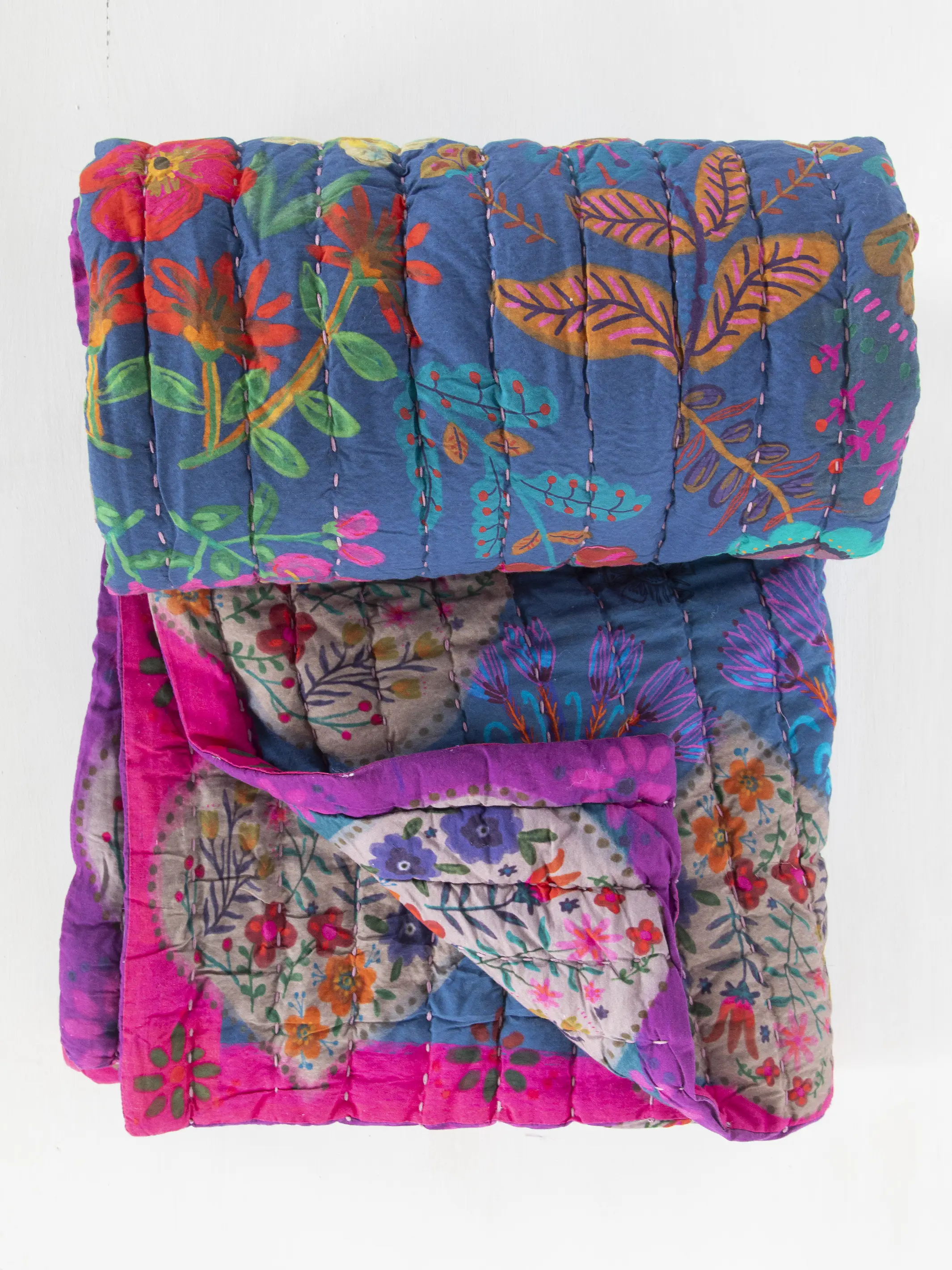 Bungalow Reversible Cotton Quilt - Magic Folk Garden - Image 5