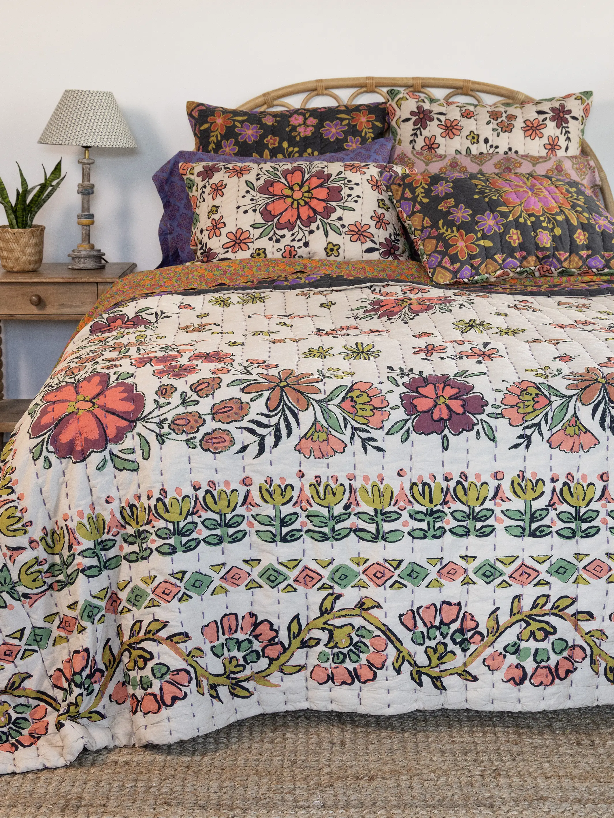Bungalow Reversible Cotton Shams, Set of 2 - Blooming Bandana - Image 4