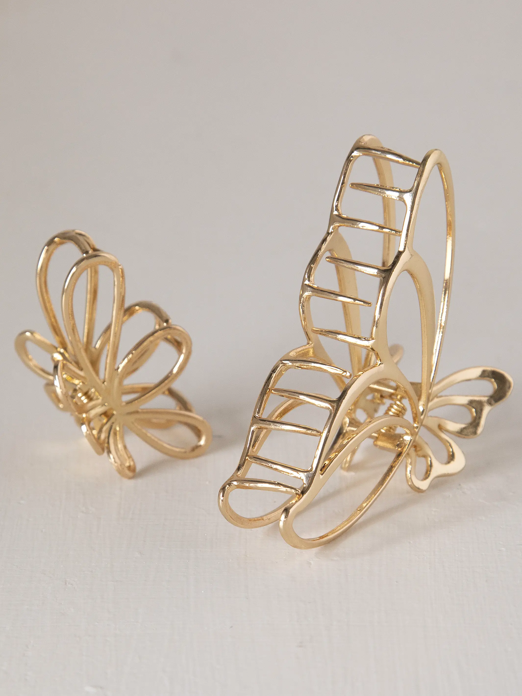 Butterfly Hair Claws, Set of 2 - Gold - Image 3