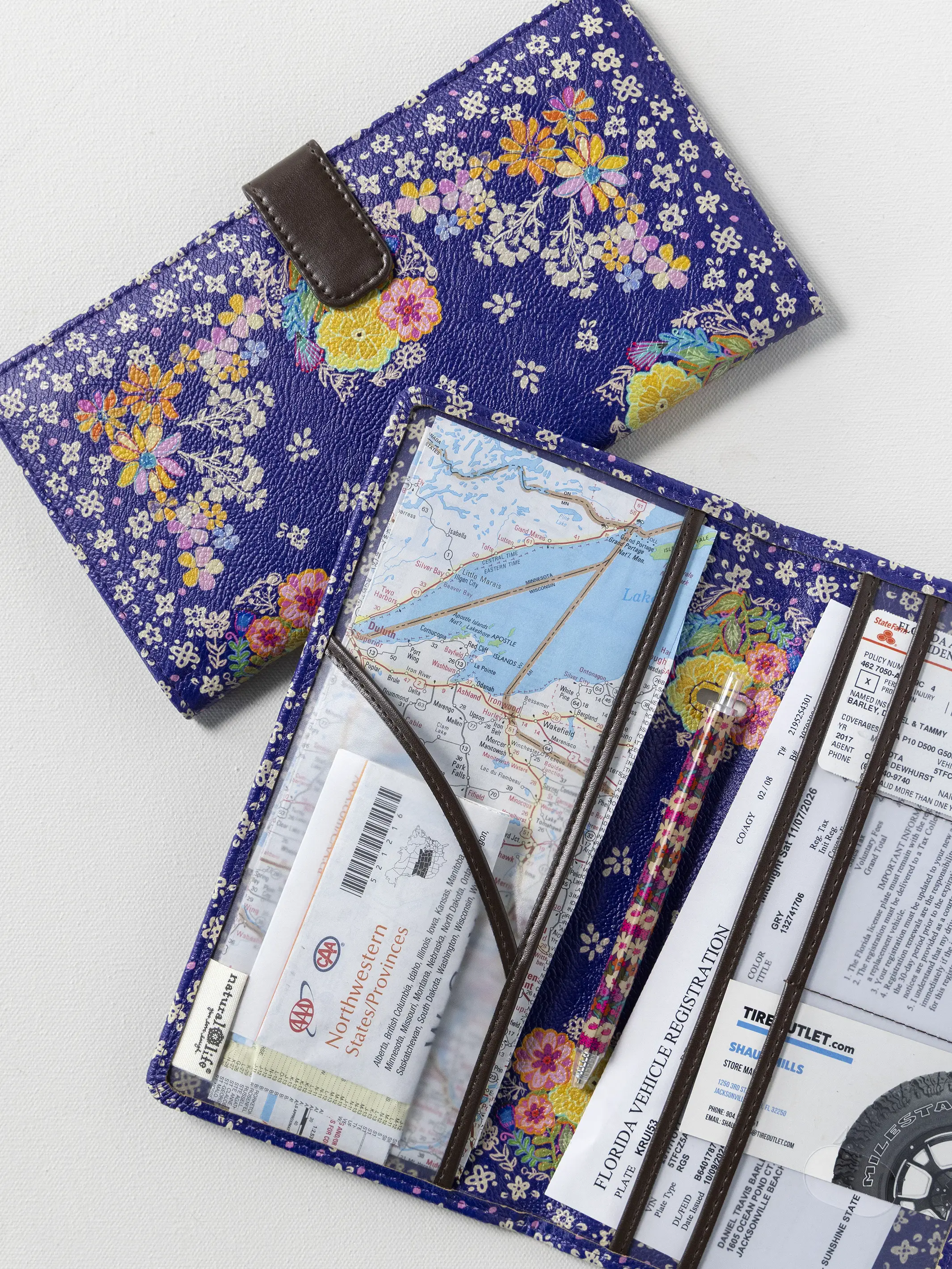 Car Document Holder - Tropic Bandana Navy - Image 4