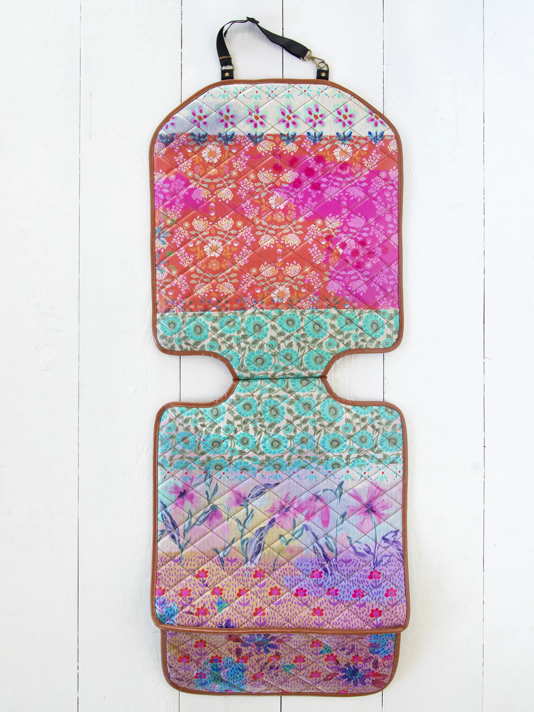Car Seat Protector - Pink Watercolor Patchwork - Image 2