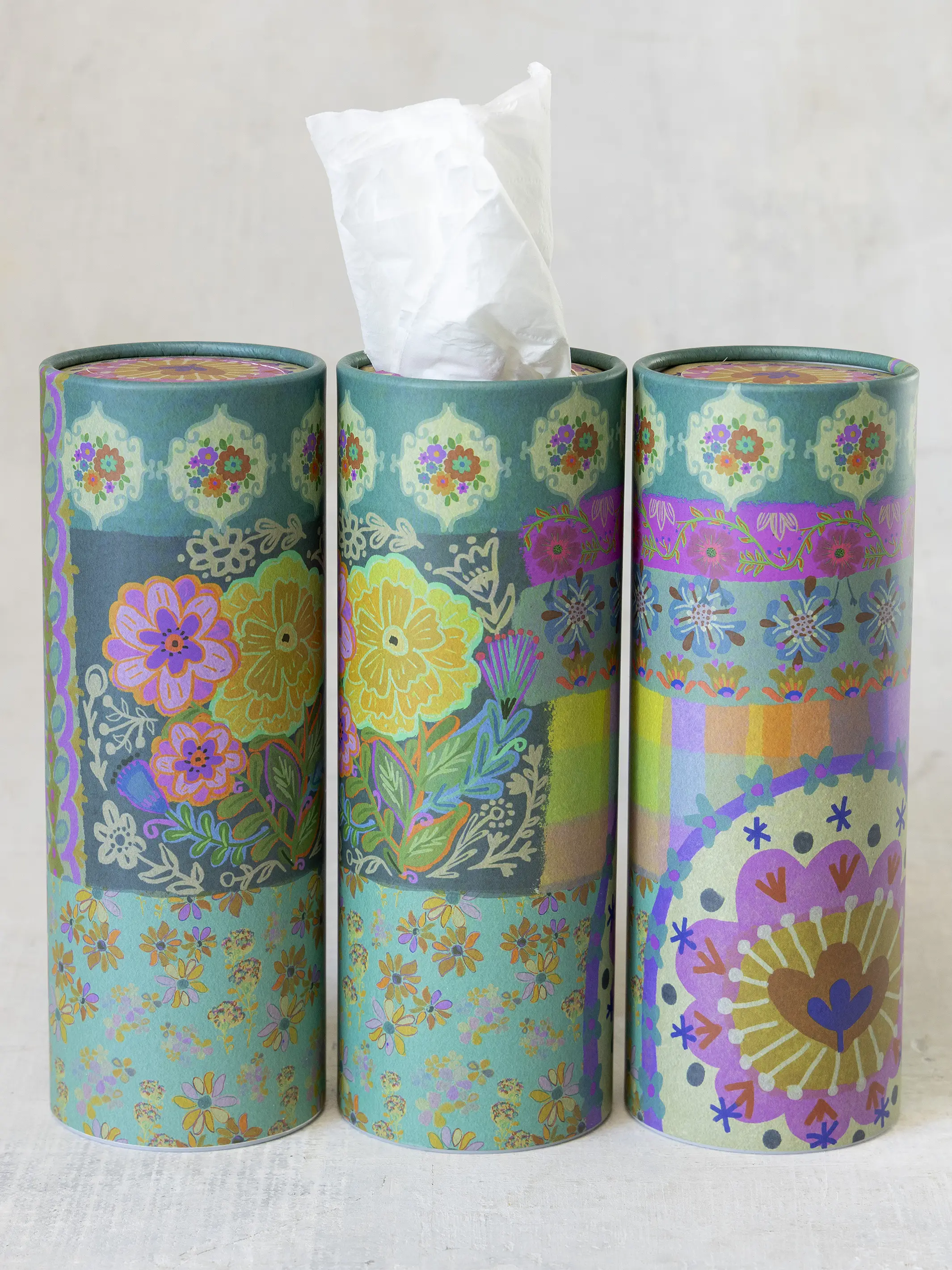 Car Tissues, Set of 3 - Floral Patchwork - Image 2