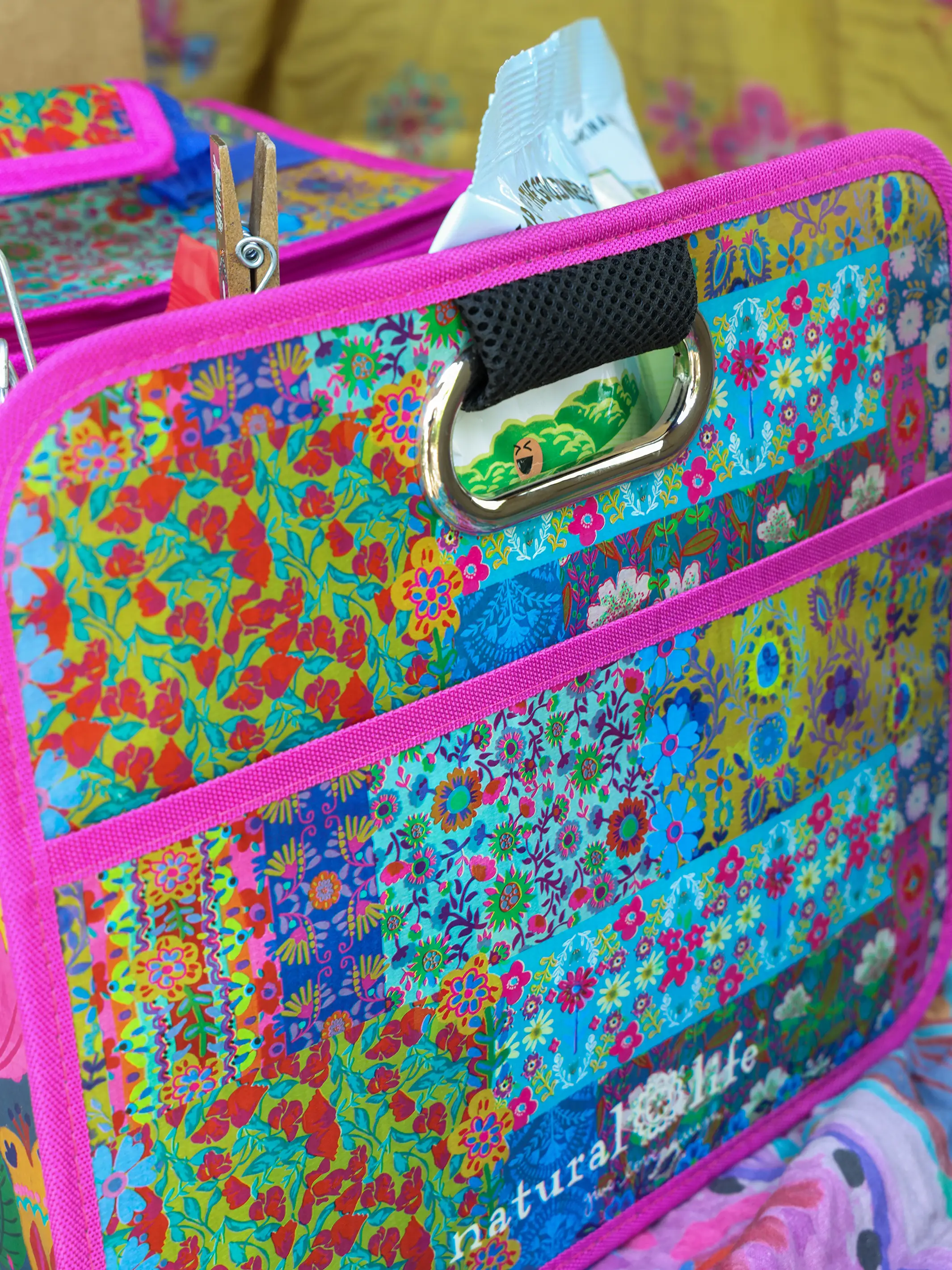 Car Trunk Organizer - Navy Folk Flower - Image 3