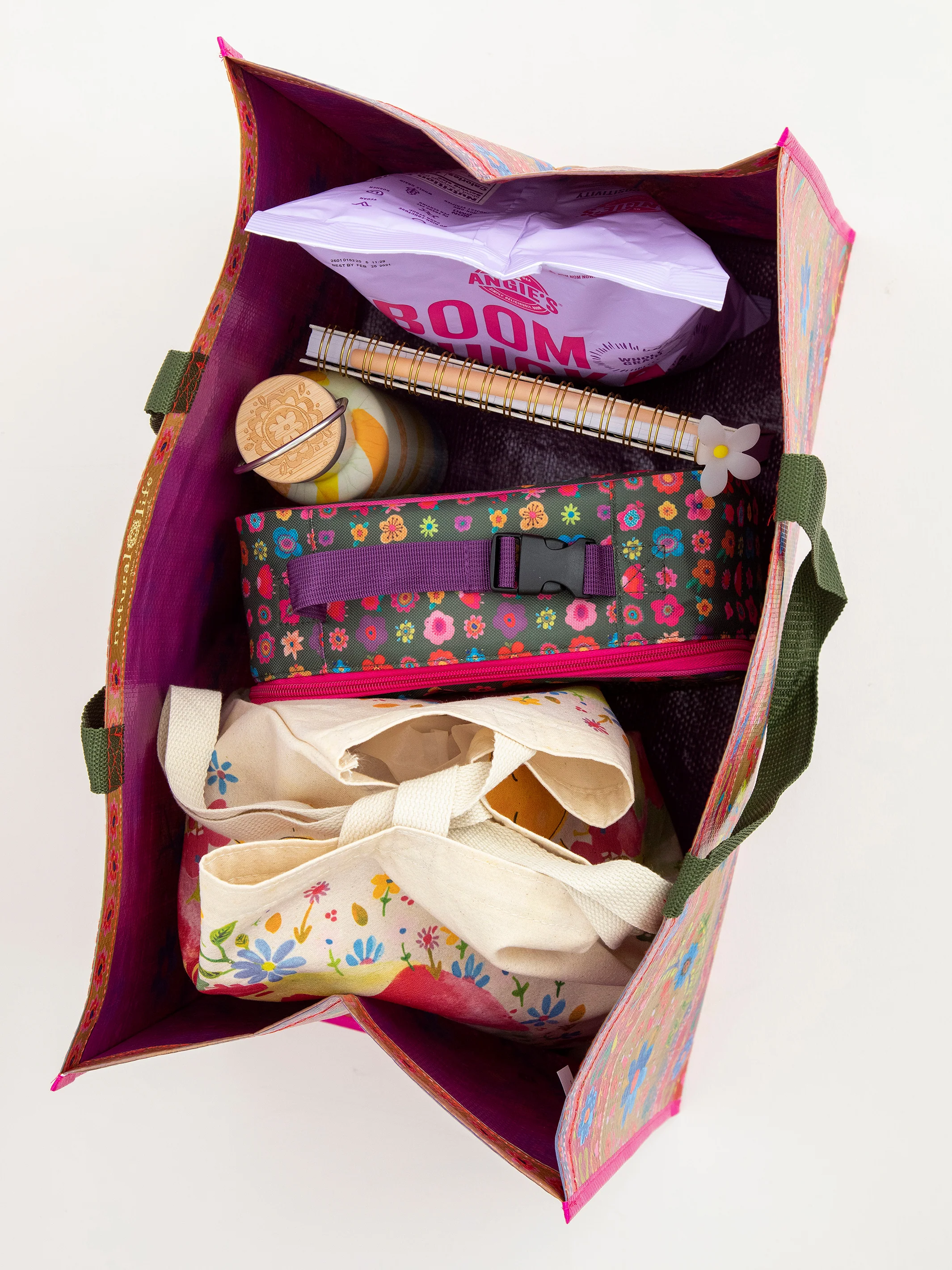 Carry All Happy Tote Bag - Floral Border - Image 3