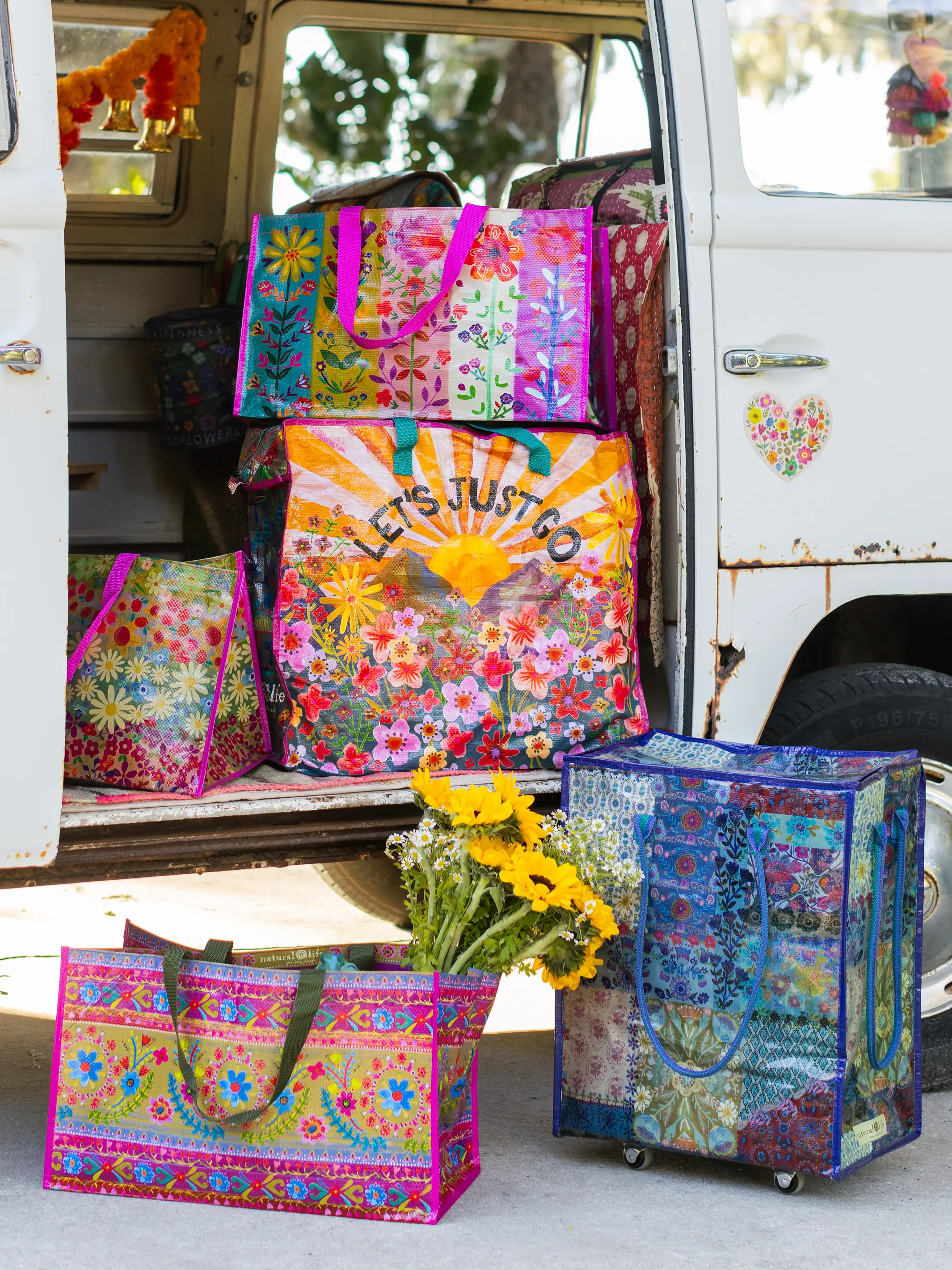 Carry All Happy Tote Bag - Floral Border - Image 4