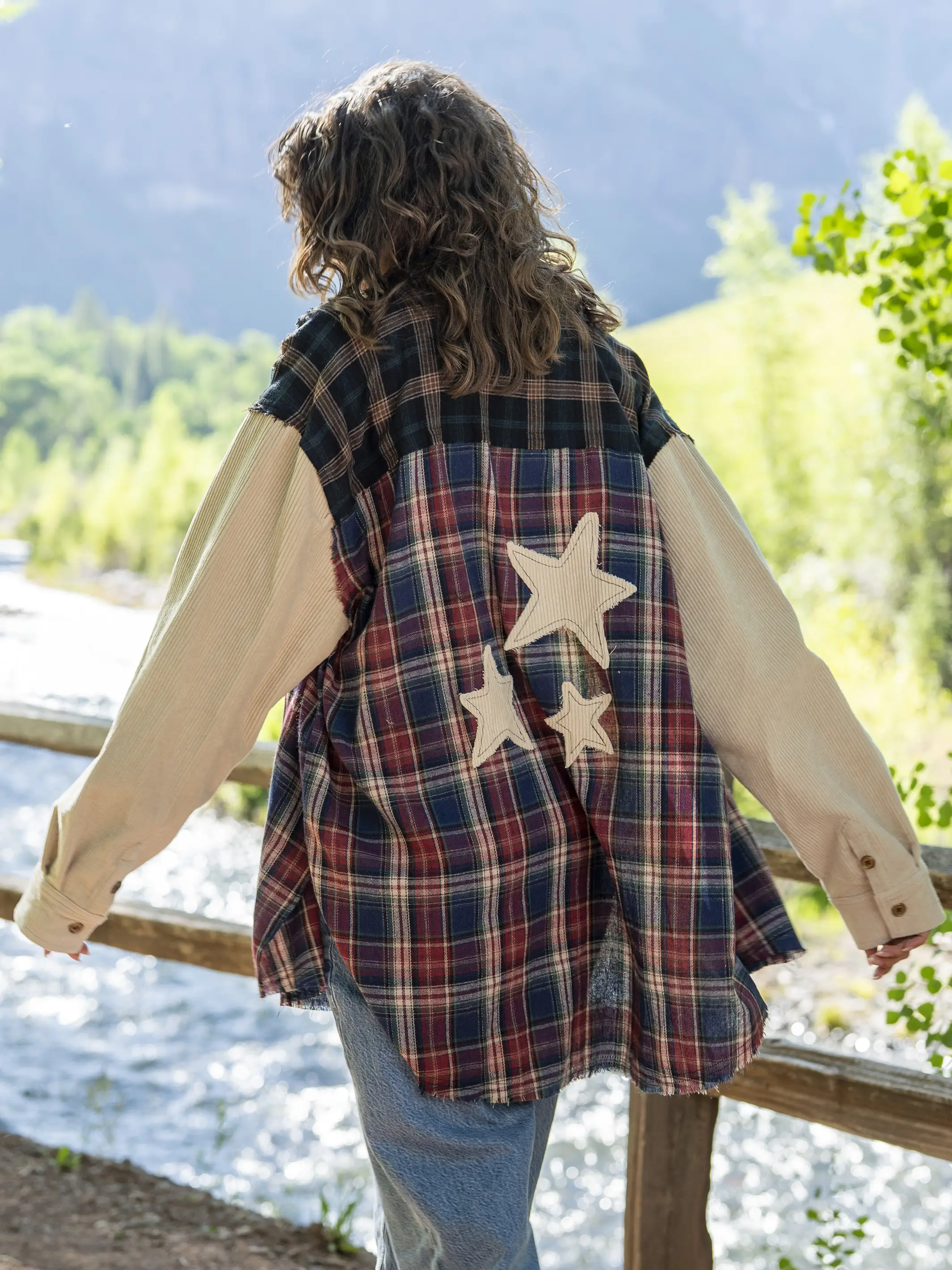 Carter Applique Flannel Shirt - Cream Star - Image 2