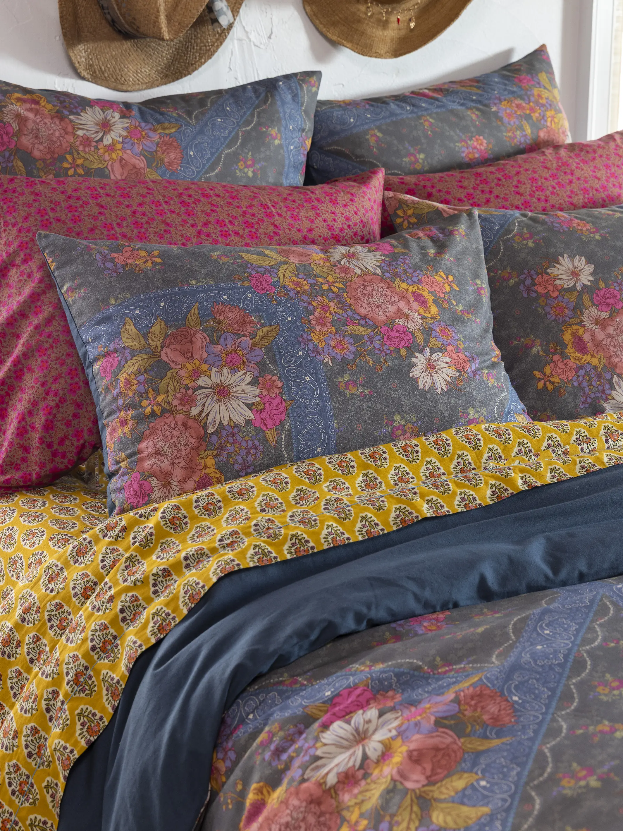 Catalina Cotton Shams, Set of 2 - English Garden Charcoal - Image 2