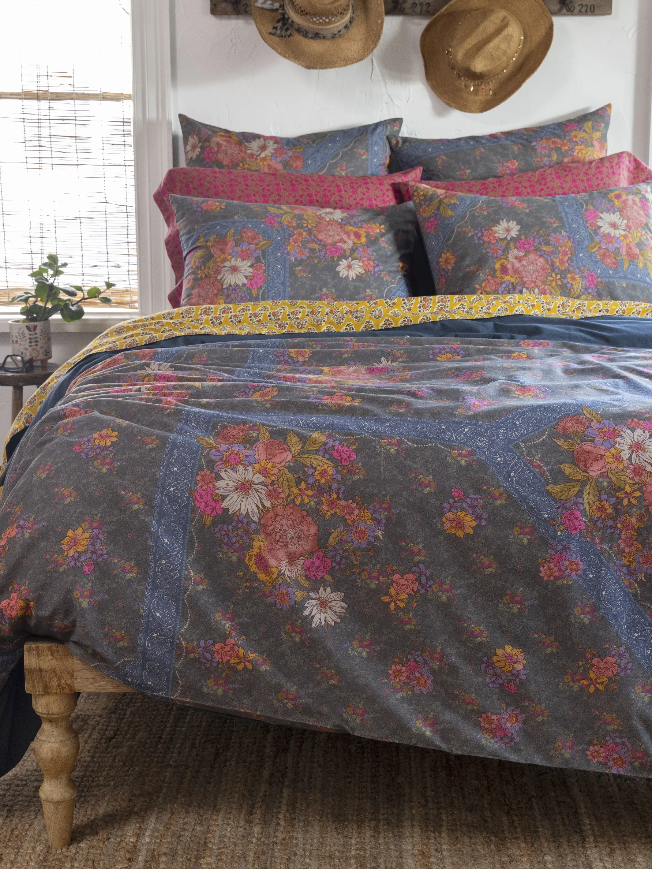 Catalina Cotton Shams, Set of 2 - English Garden Charcoal - Image 3