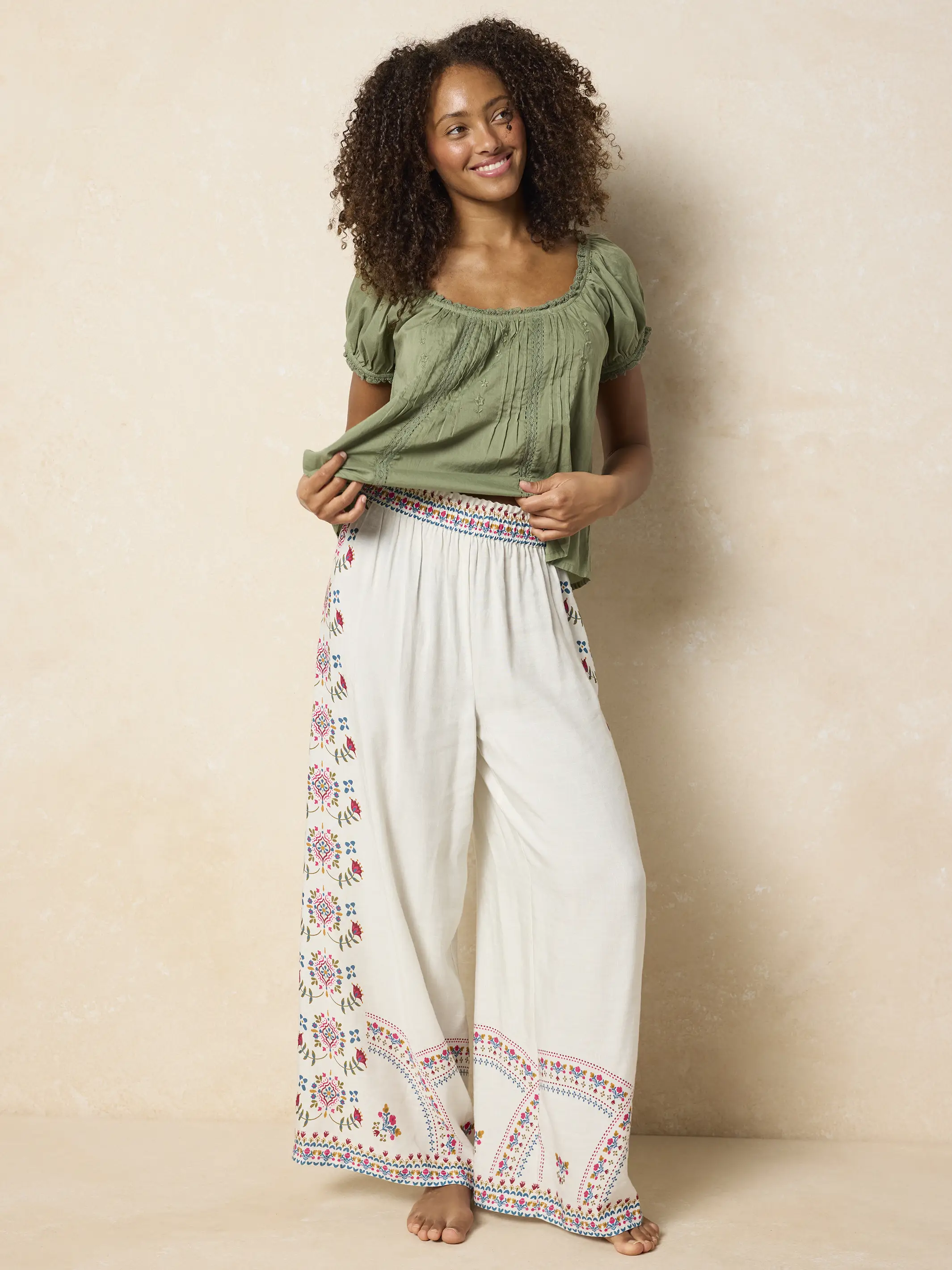 Cece Wide Leg Pants - Ivory - Image 2