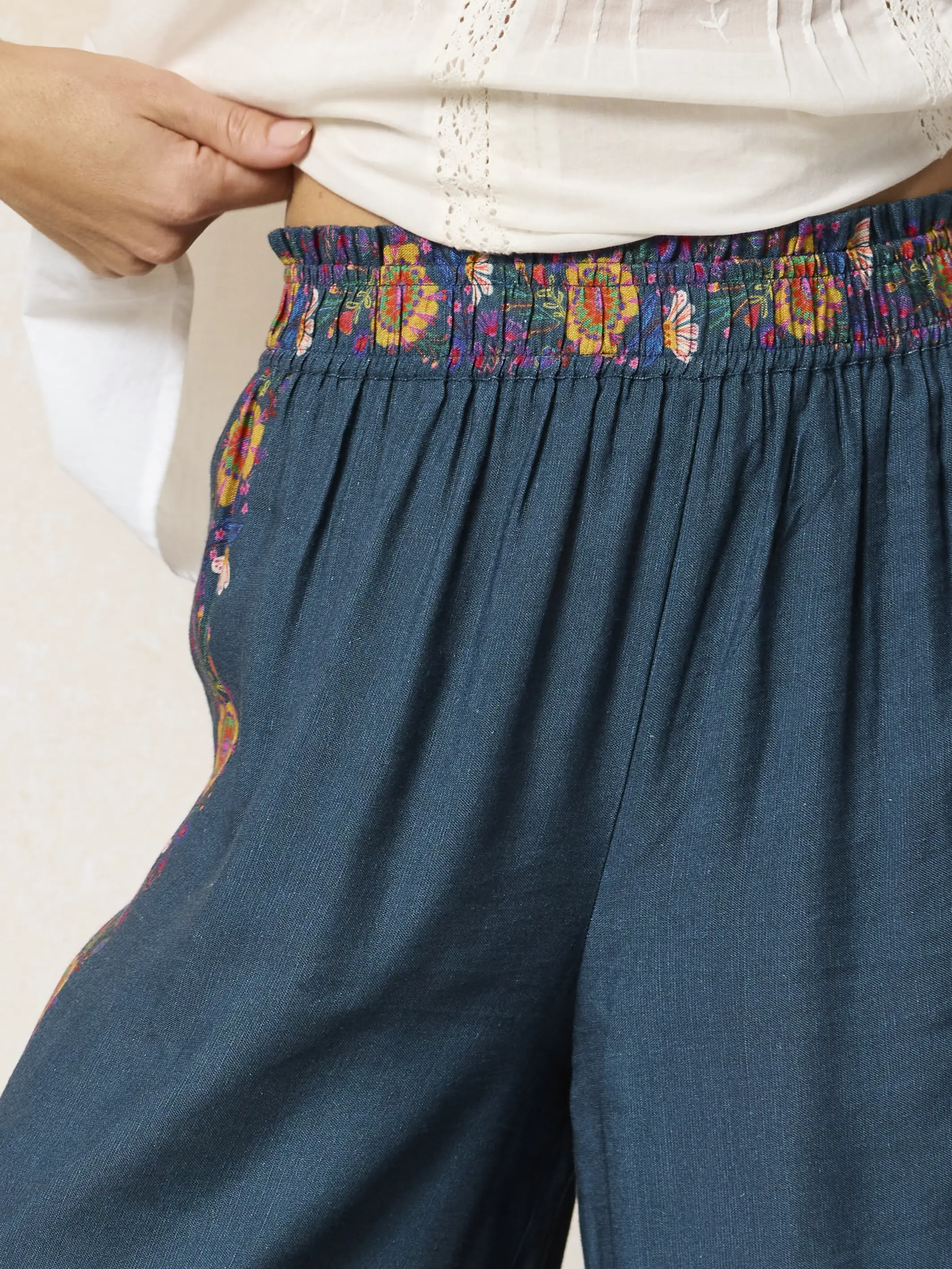 Cece Wide Leg Pants - Slate Blue - Image 3