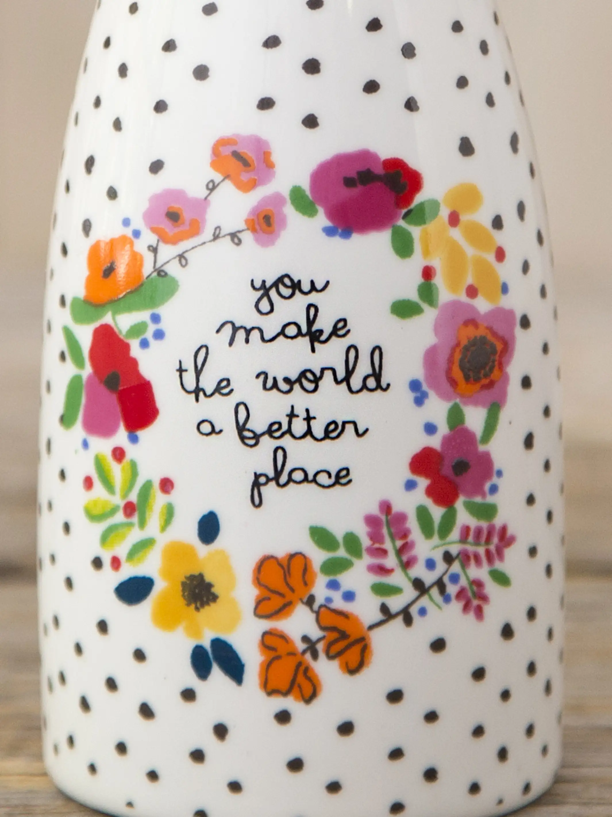 Ceramic Bud Vase - You Make The World Better - Image 2