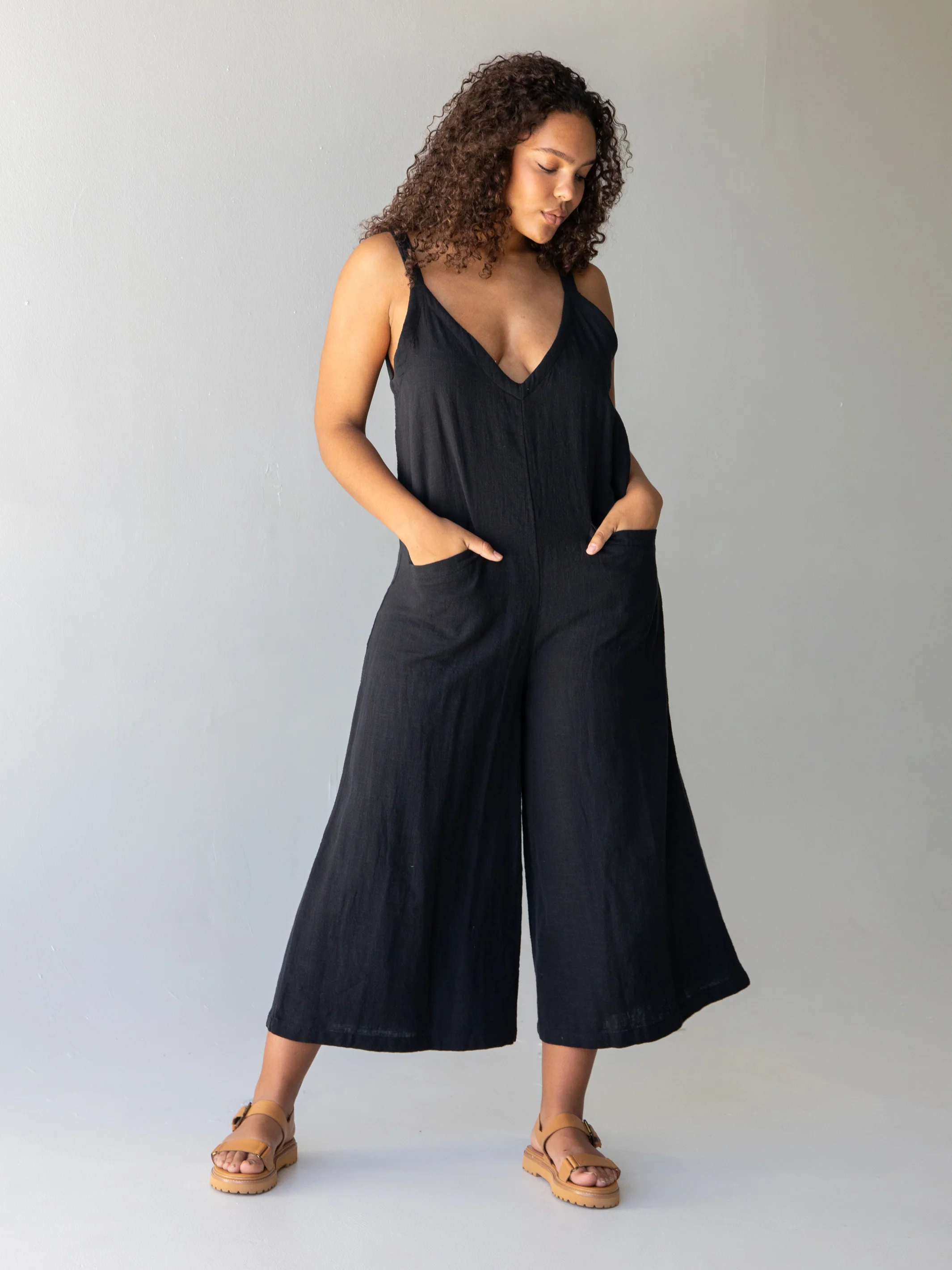 Chelsea Jumpsuit - Black Cotton - Image 4