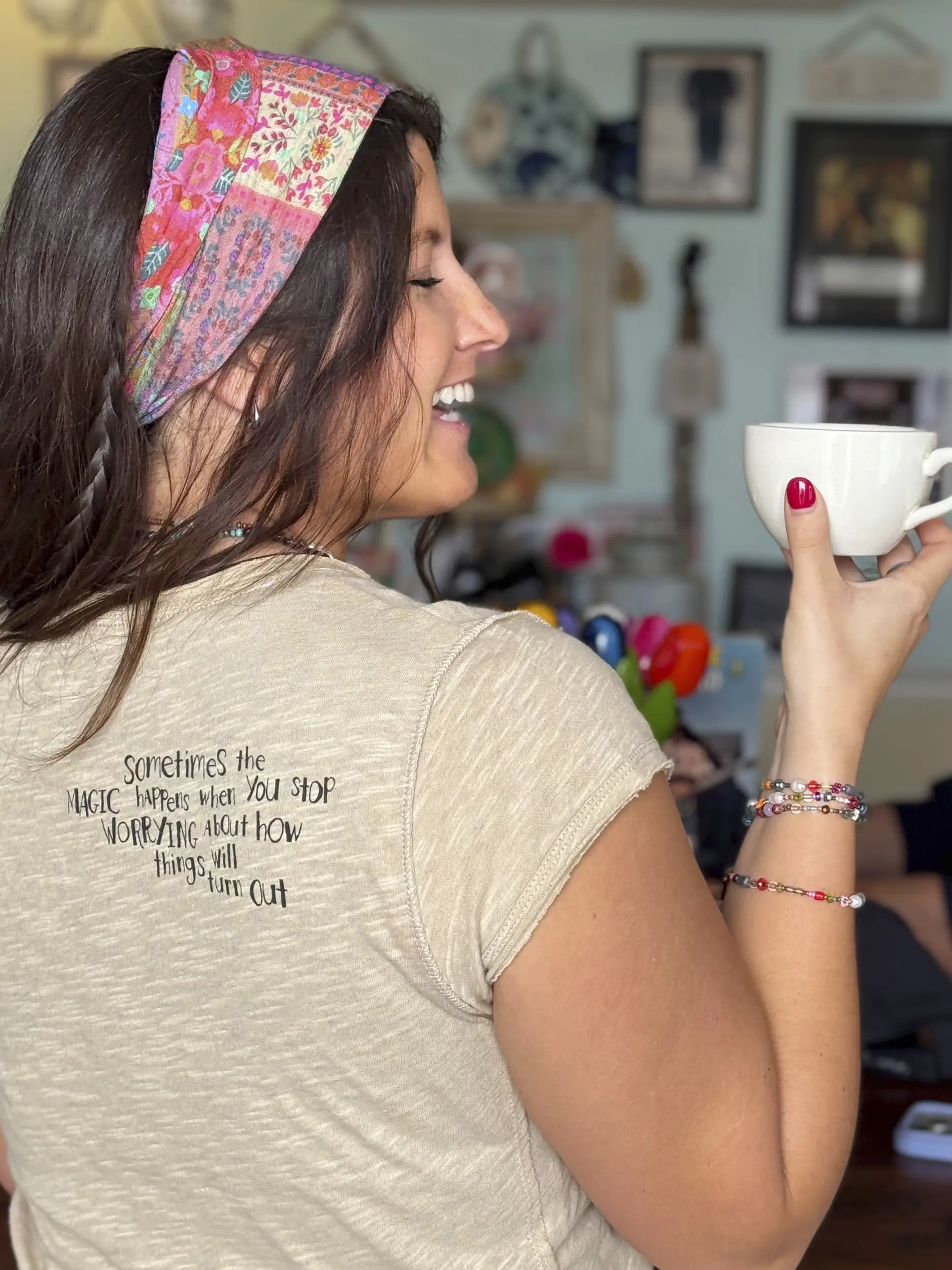 Cotton Coffee Shop Tee - Magic Happens - Image 5