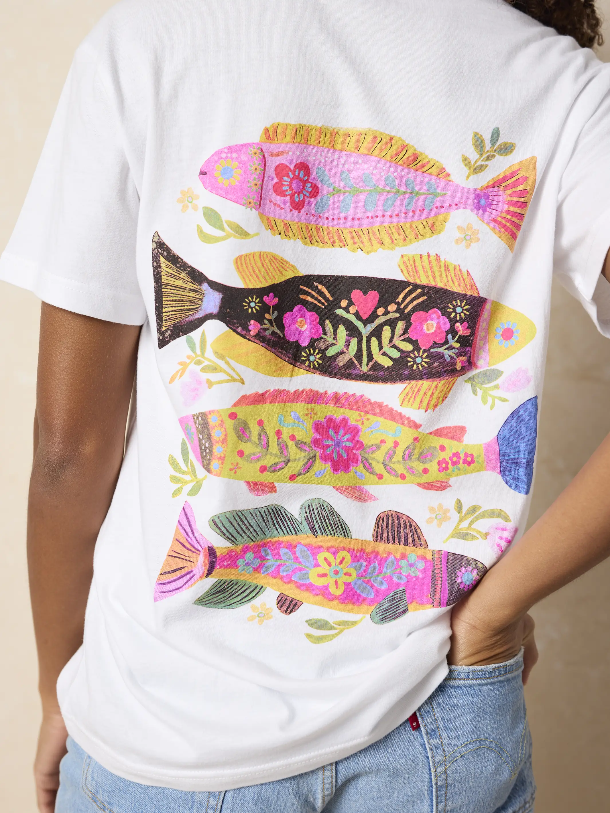 Cotton Comfy Tee Shirt - Fish - Image 3