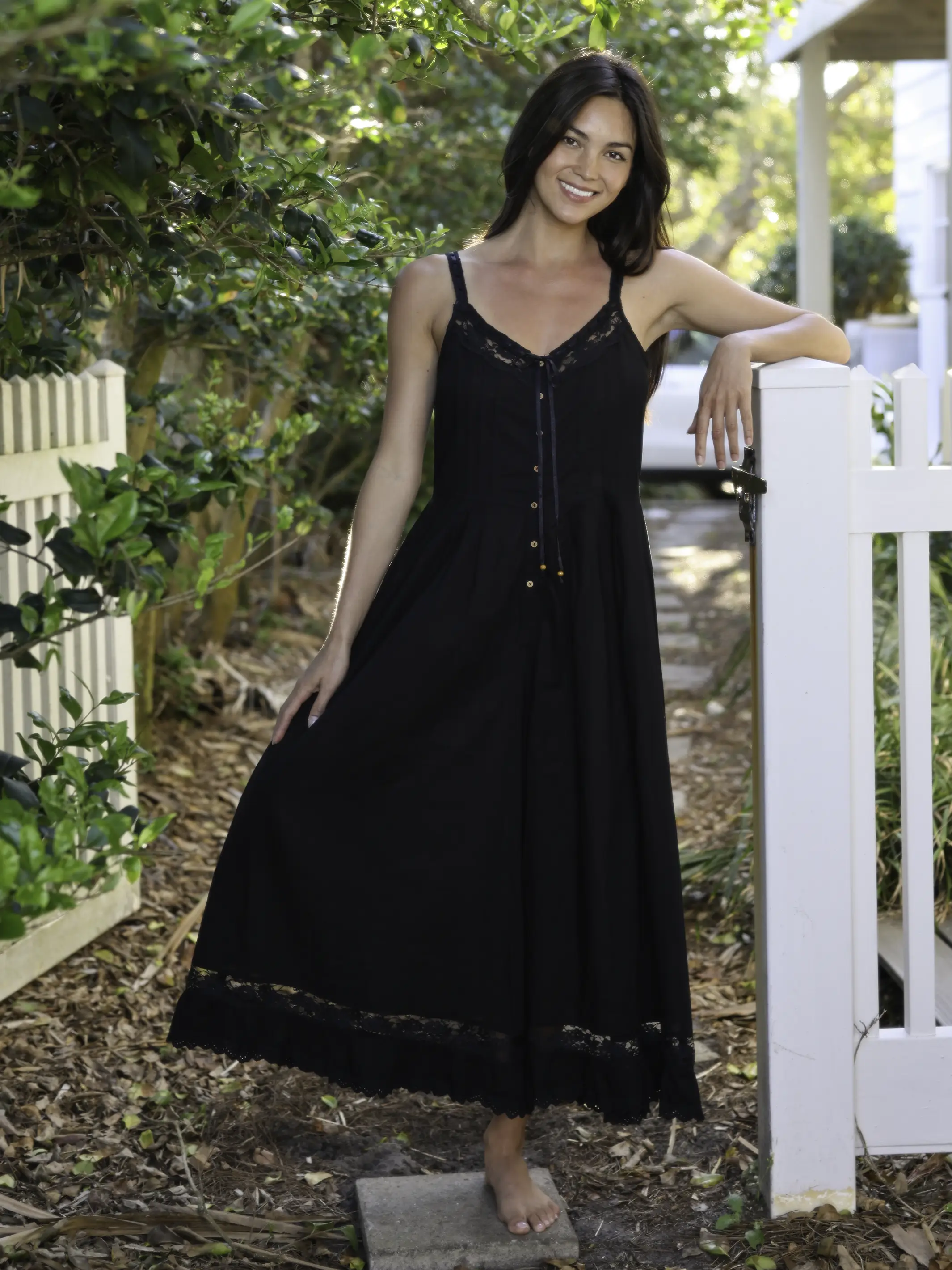 Cotton & Lace Jumpsuit - Black - Image 5