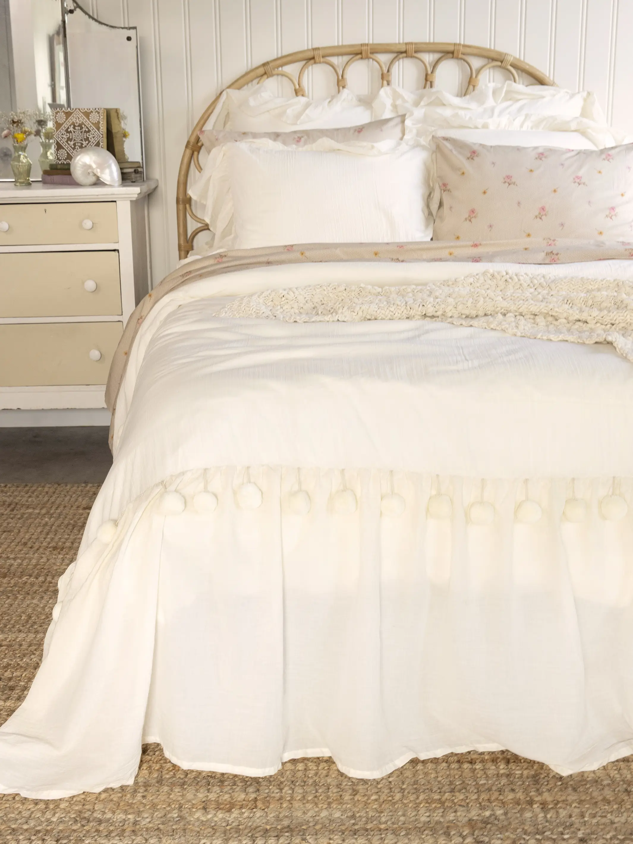 Cotton Ruffle Euro Sham - Cream - Image 3