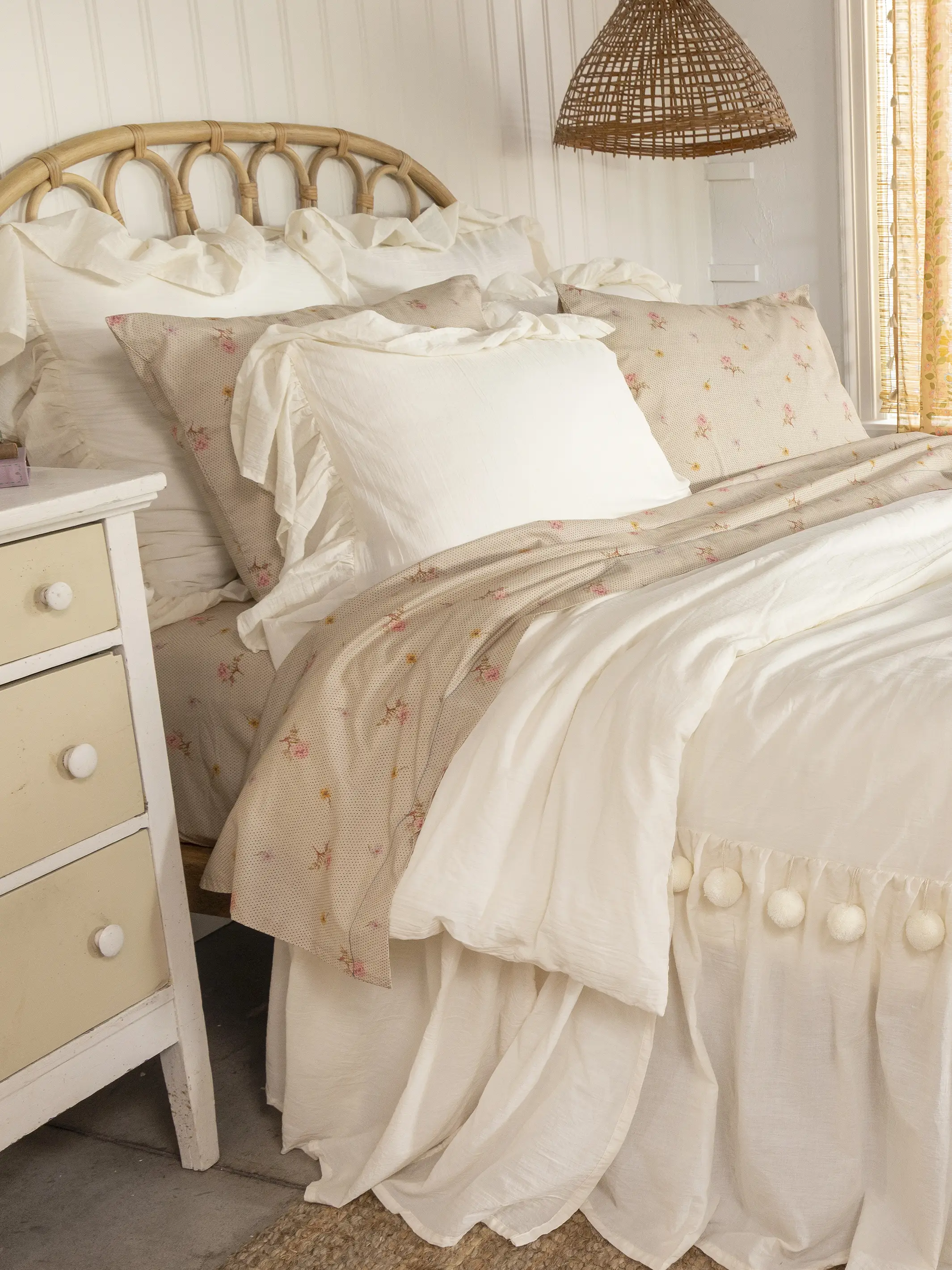 Cotton Ruffle Euro Sham - Cream - Image 4