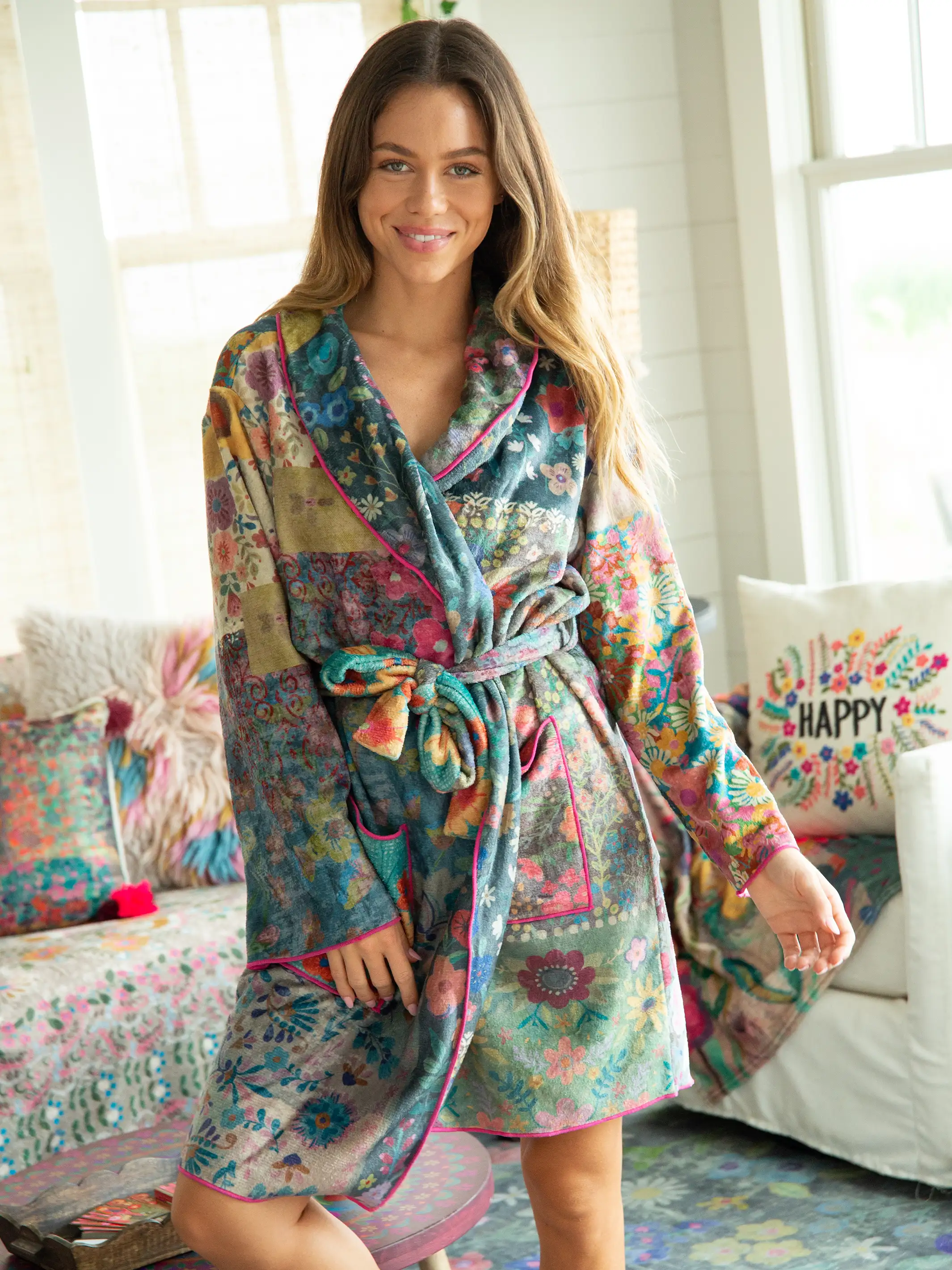Cozy Blanket Robe - Patchwork Love Mini - Image 2