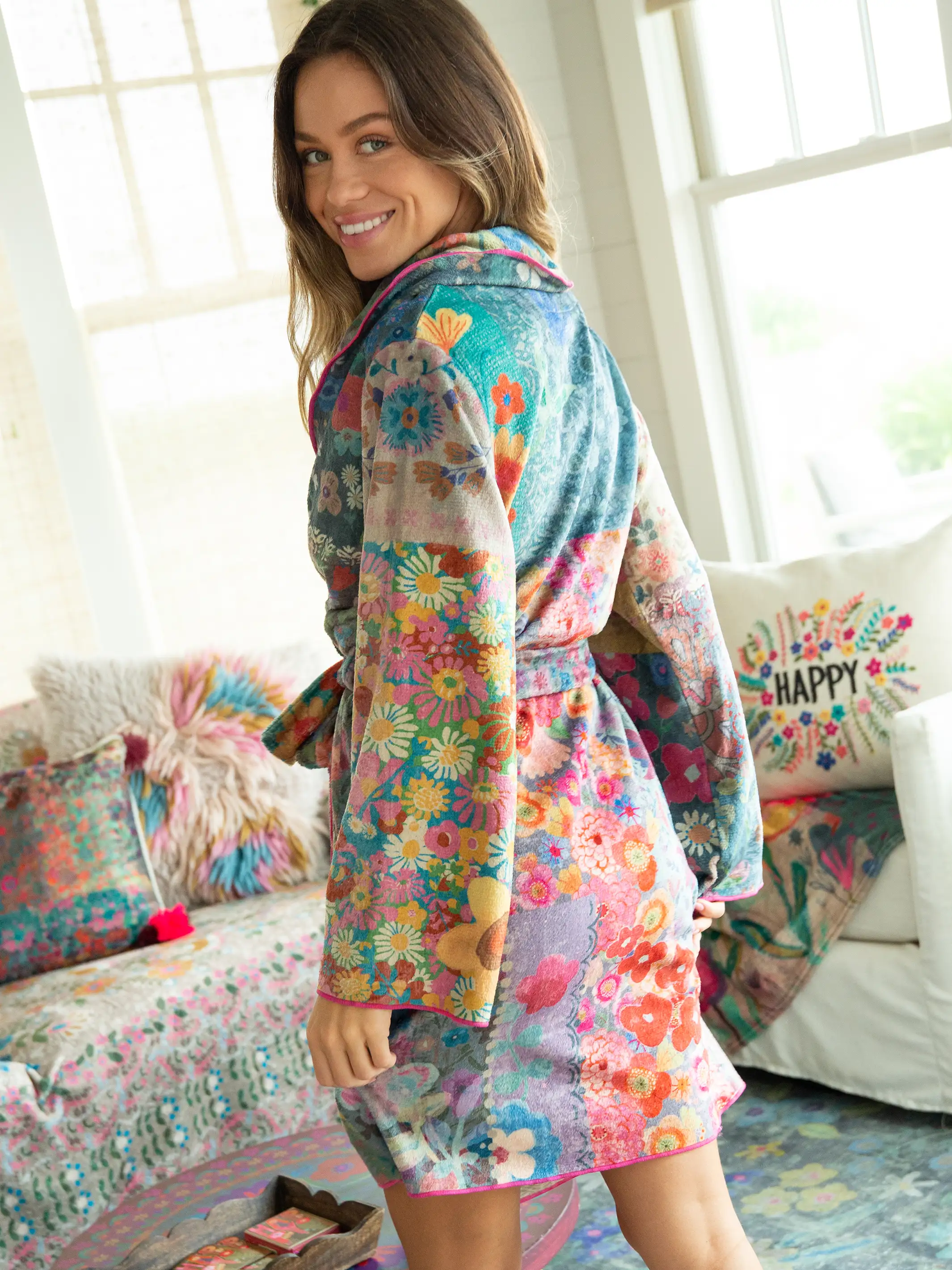 Cozy Blanket Robe - Patchwork Love Mini - Image 3