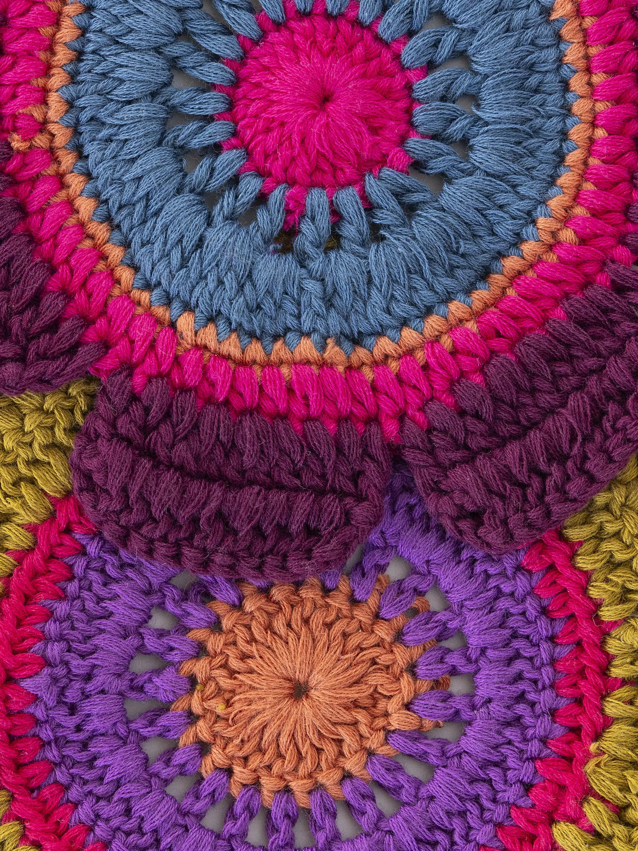 Daisy Crochet Dishcloths, Set of 2 - Rainbow - Image 2