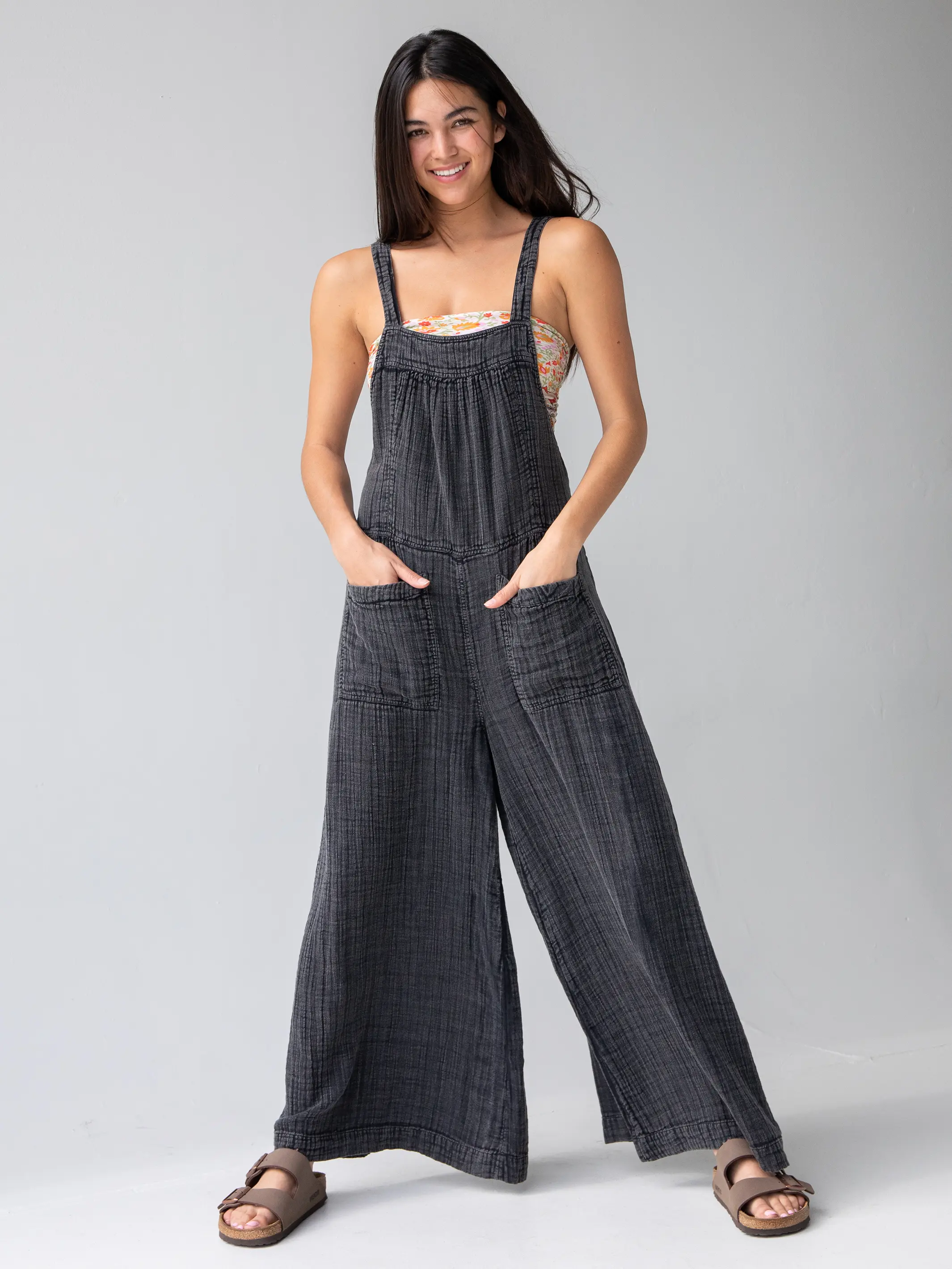Dakota Cotton Tie Overall - Washed Black - Image 2
