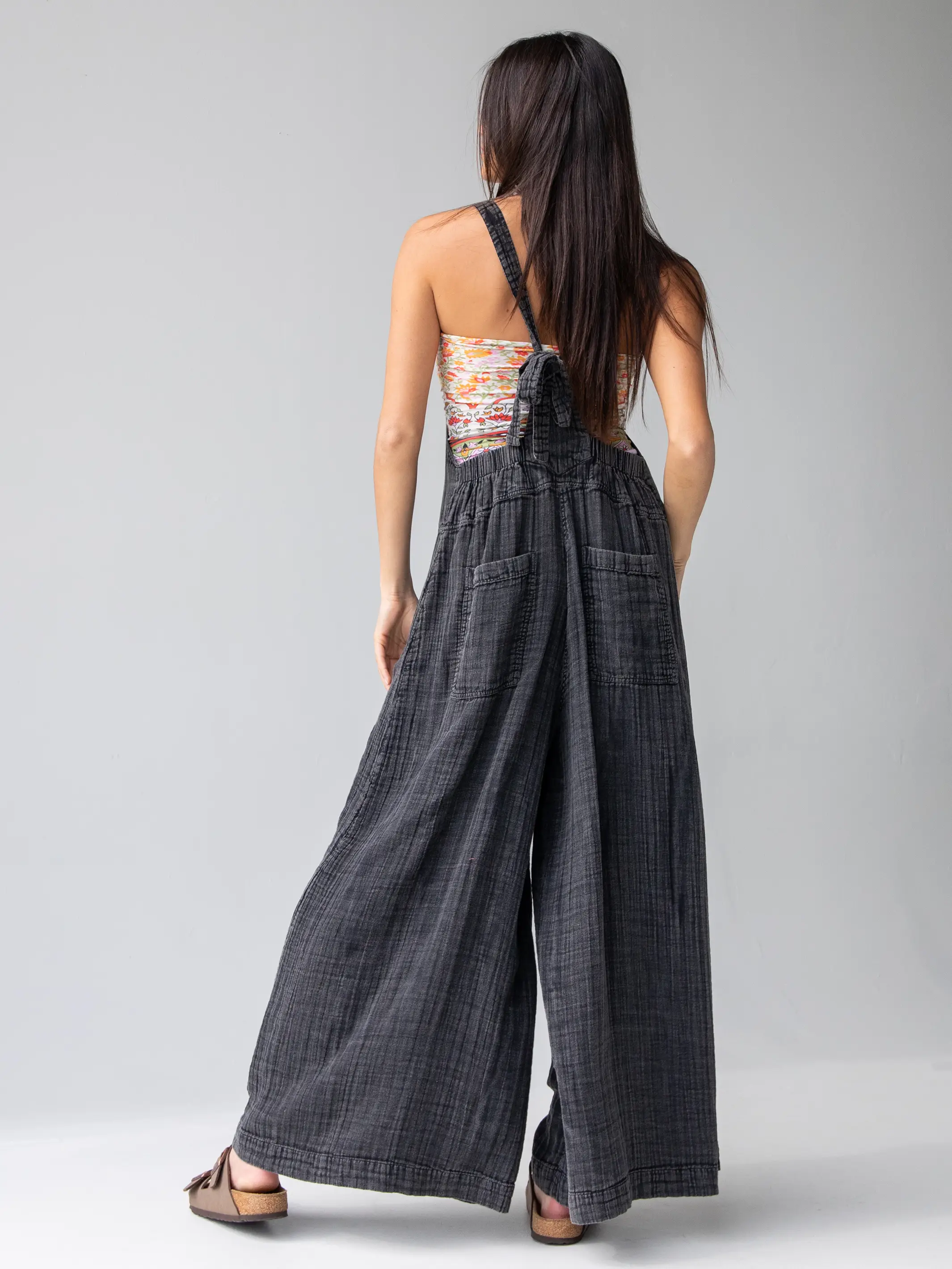 Dakota Cotton Tie Overall - Washed Black - Image 3