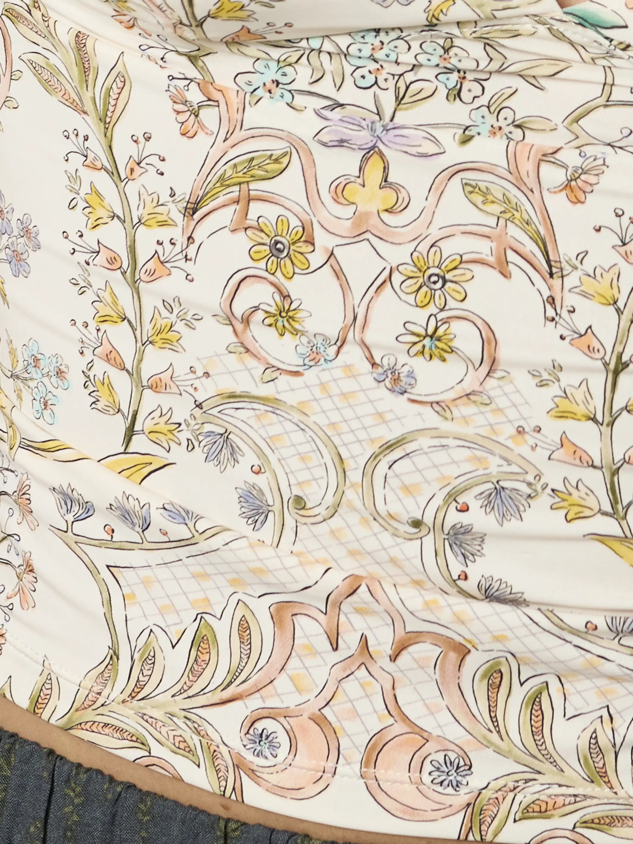 Deep V-Neck Cami - Meadow Whimsy Ivory - Image 3