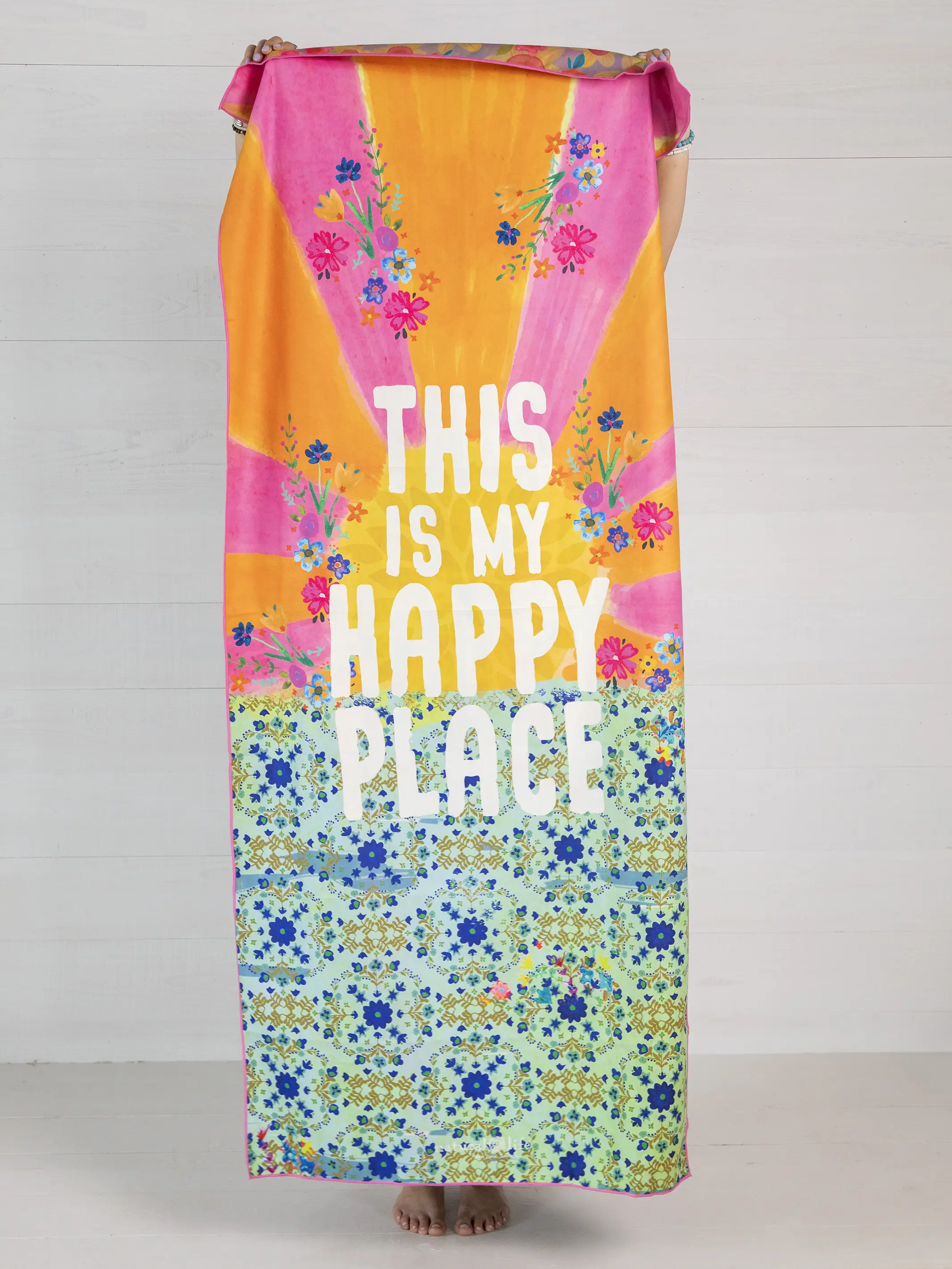 Double-Sided Microfiber Beach Towel - Happy Place - Image 4