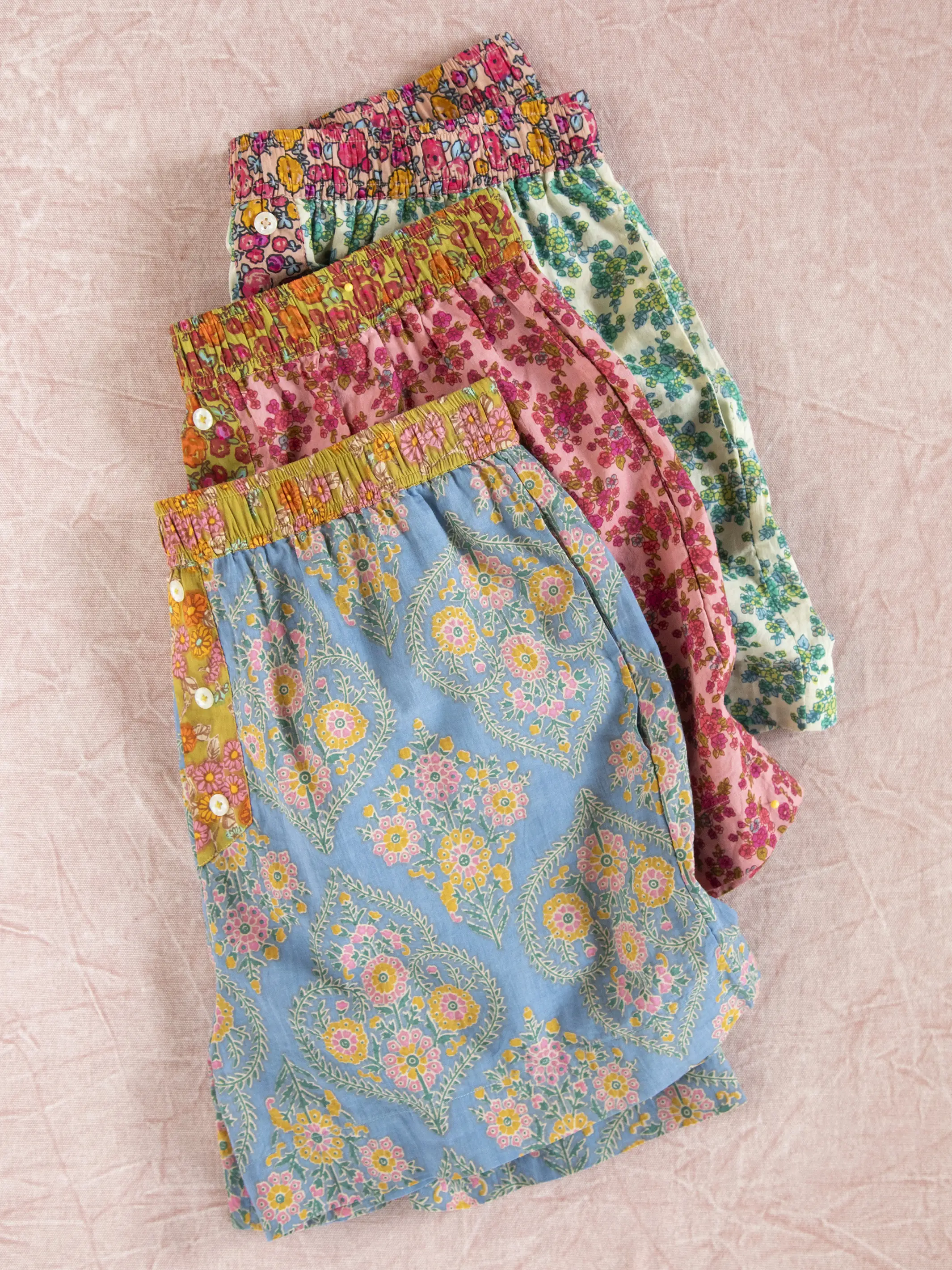 Dream On Cotton Boxer Shorts - Cream Folk Ditsy - Image 6
