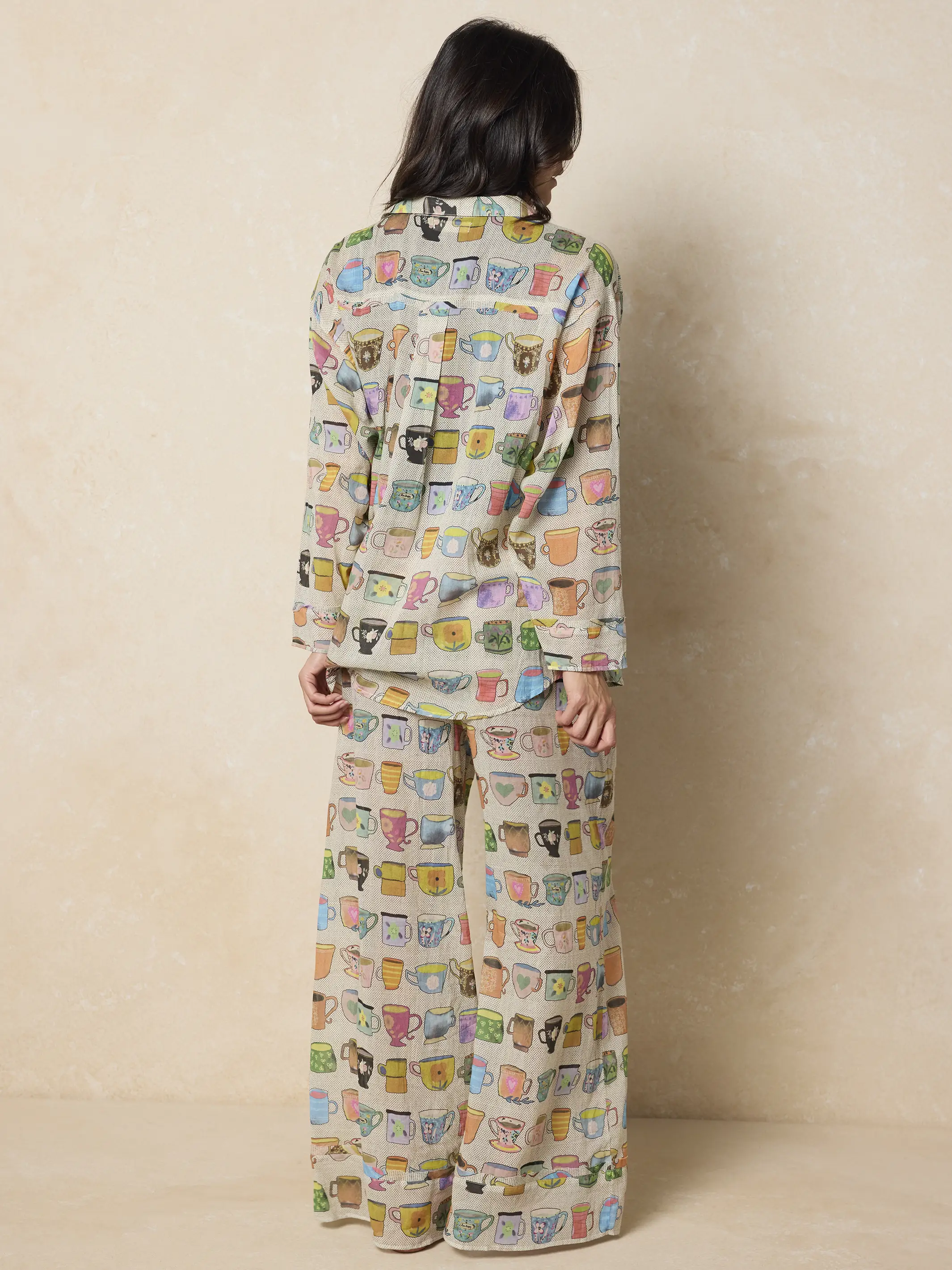 Dreamy Cotton Pajama Set - Coffee Cups - Image 5
