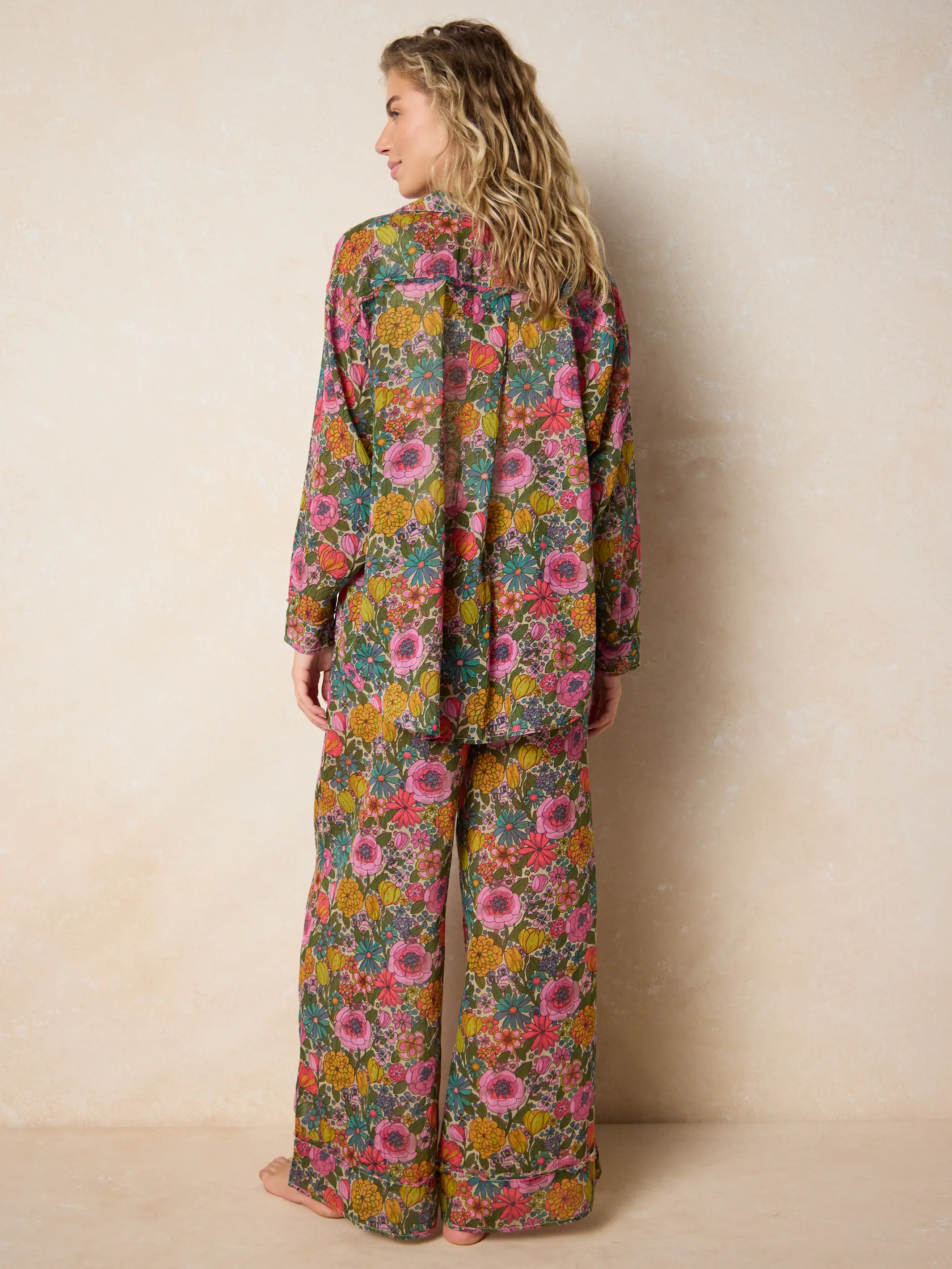 Dreamy Cotton Pajama Set - Drawn Garden Multi - Image 3