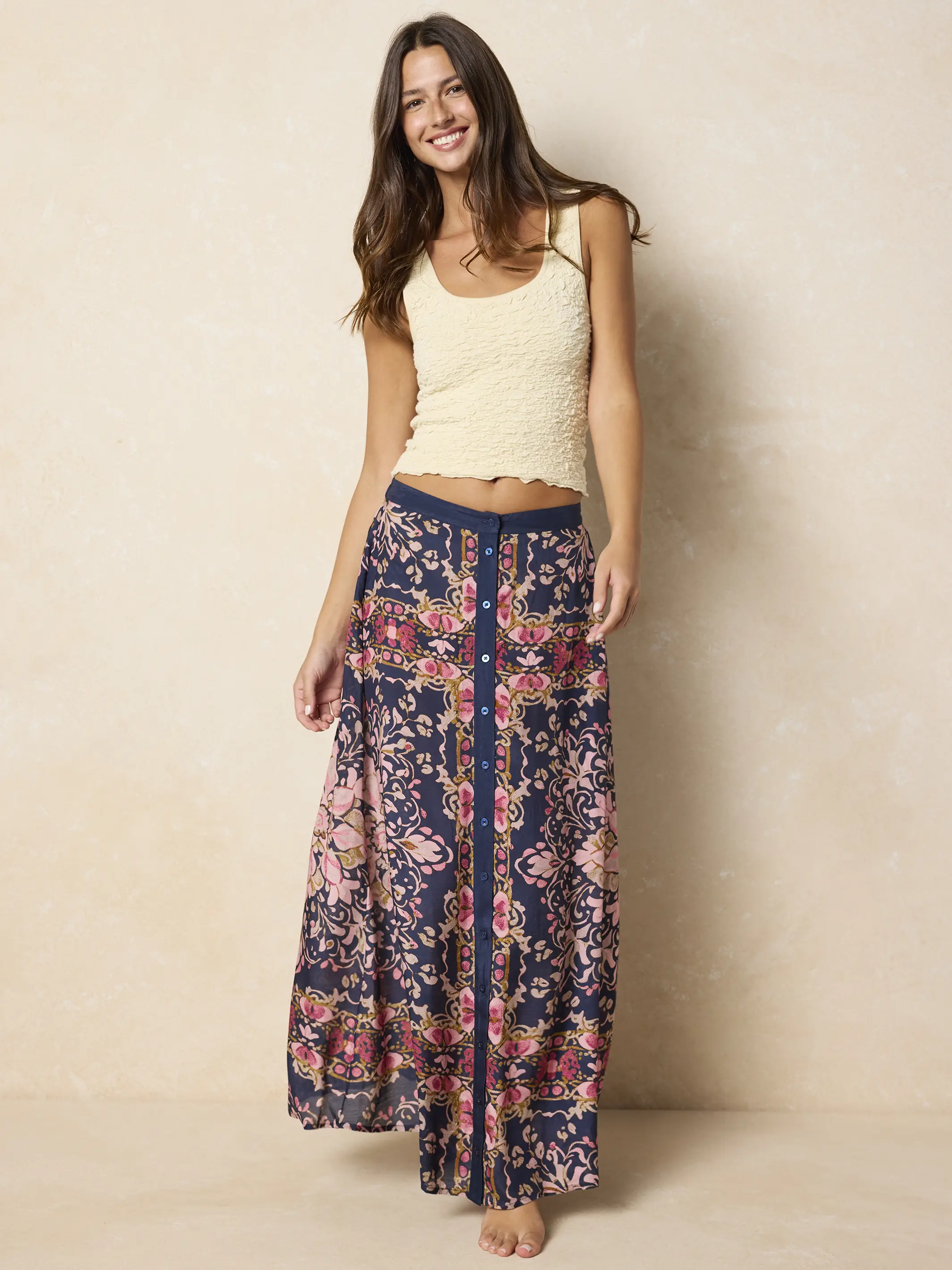 Elaina Maxi Skirt - Mandala Bandana Navy - Image 2